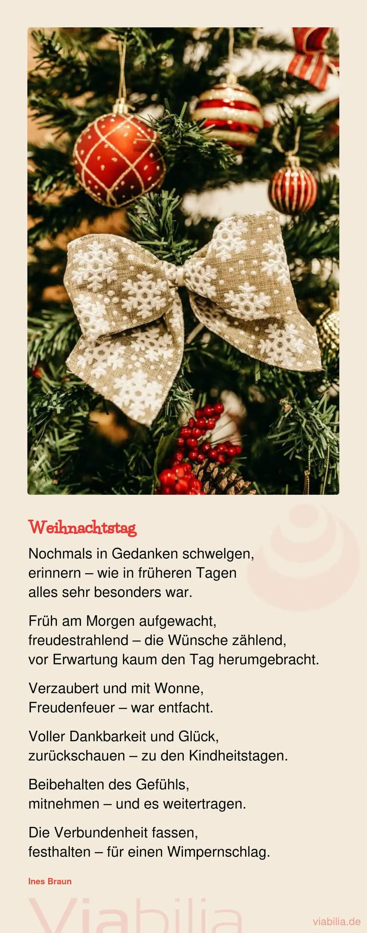 Gedicht für Advent und Weihnachten in Dankbarkeit und Glück