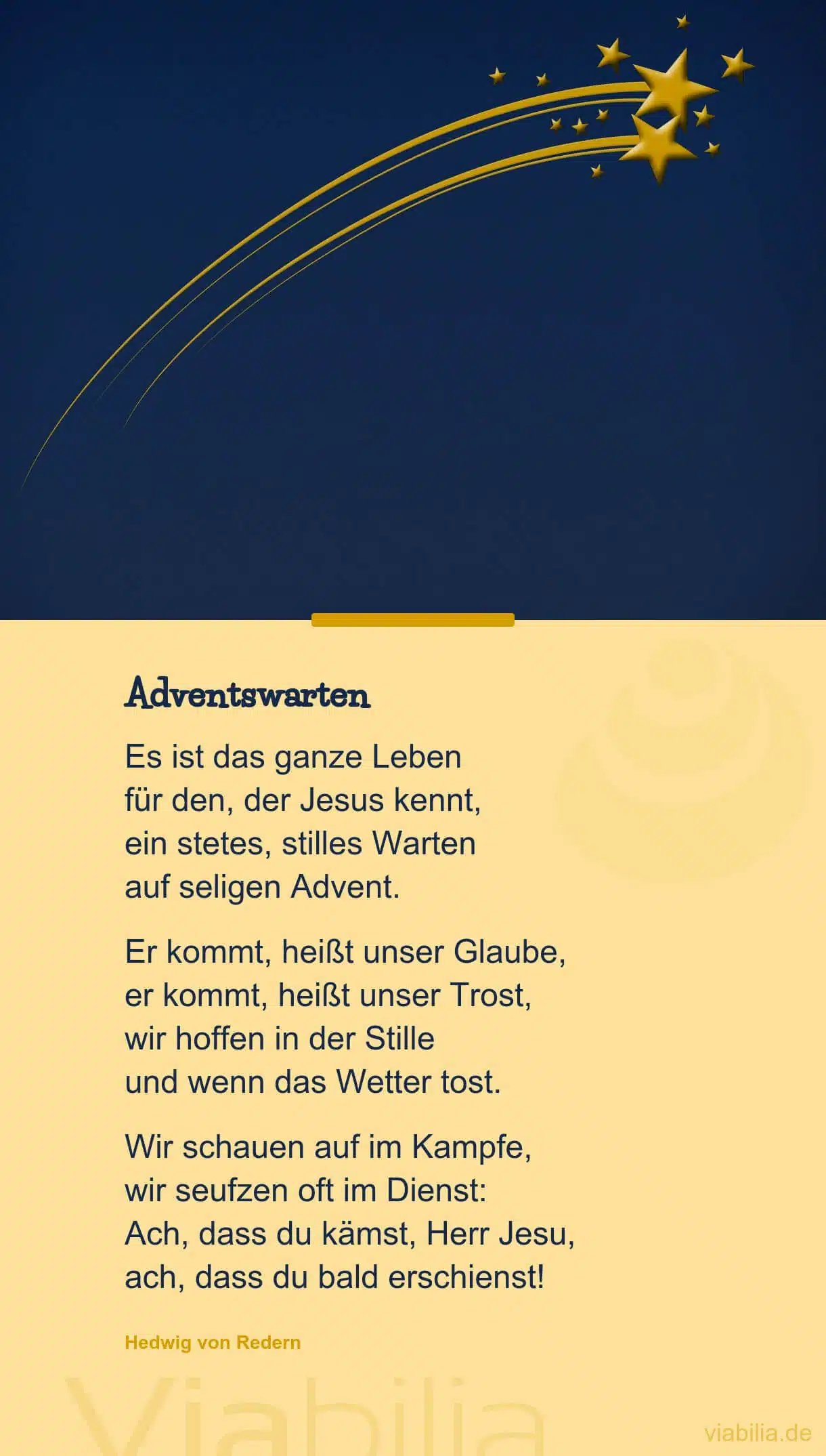 Adventsgedicht: Warten auf Jesus