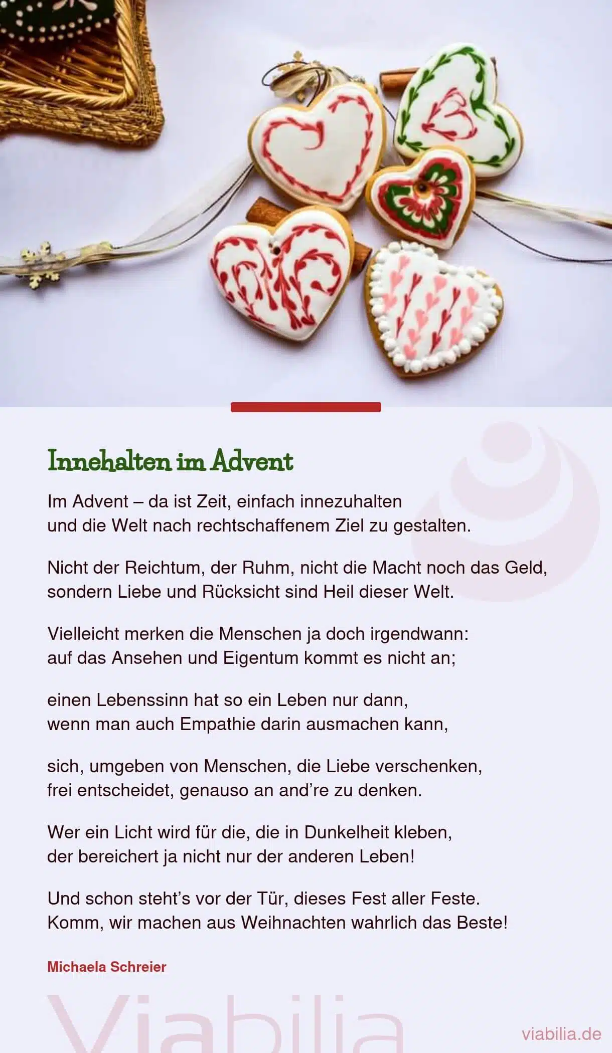 Innehalten im Advent: schönes Adventsgedicht