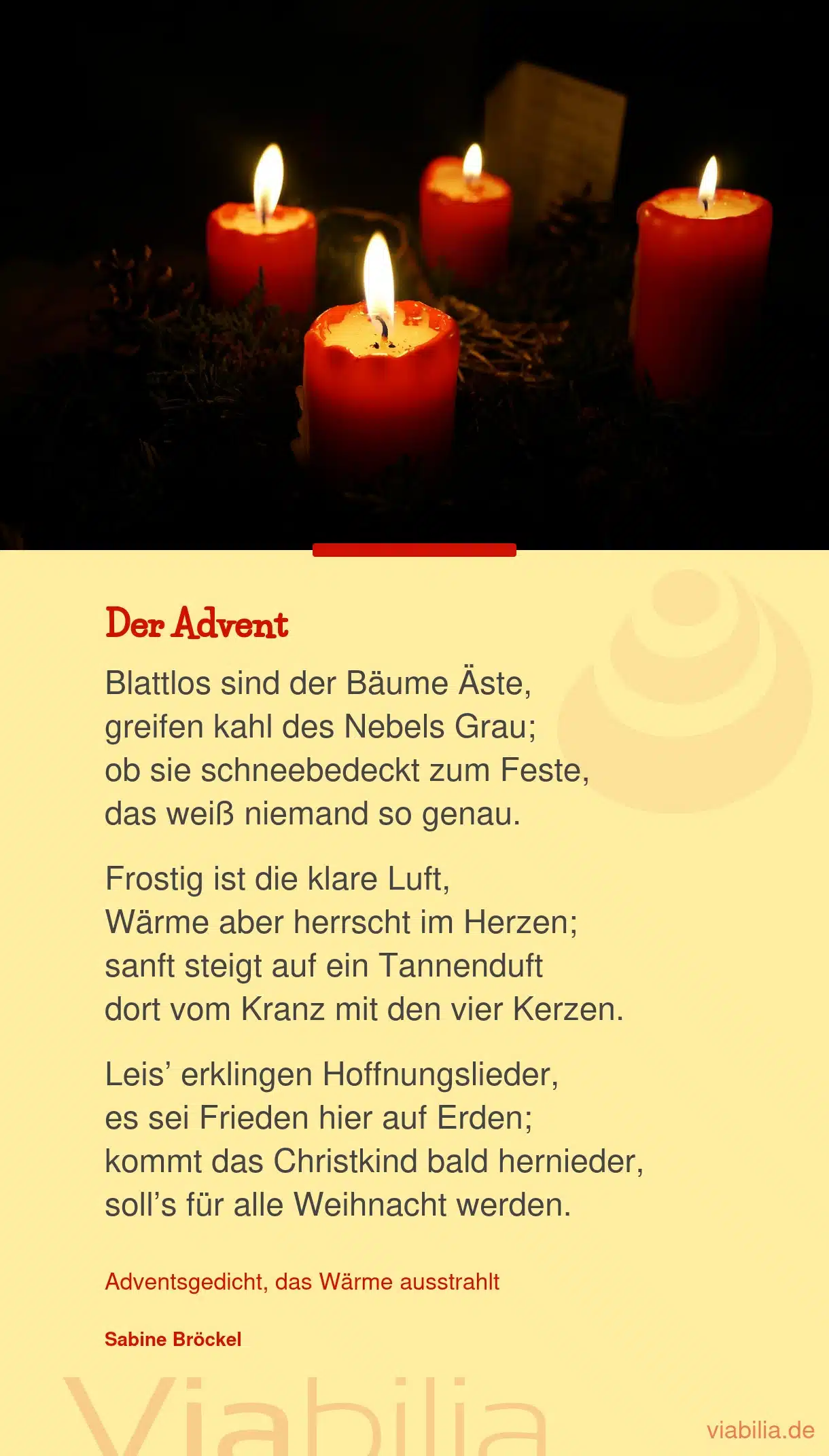 Adventsgedicht: der Advent