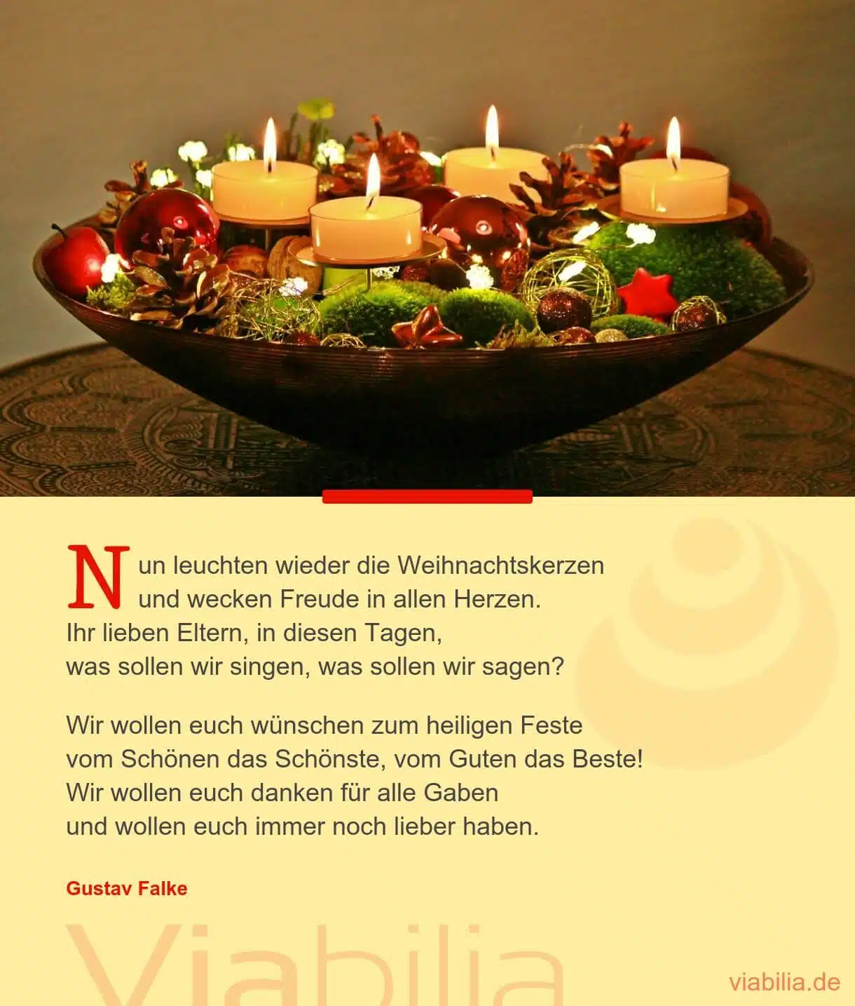 Modernes Adventsgedicht: Weihnachtskerzen leuchten