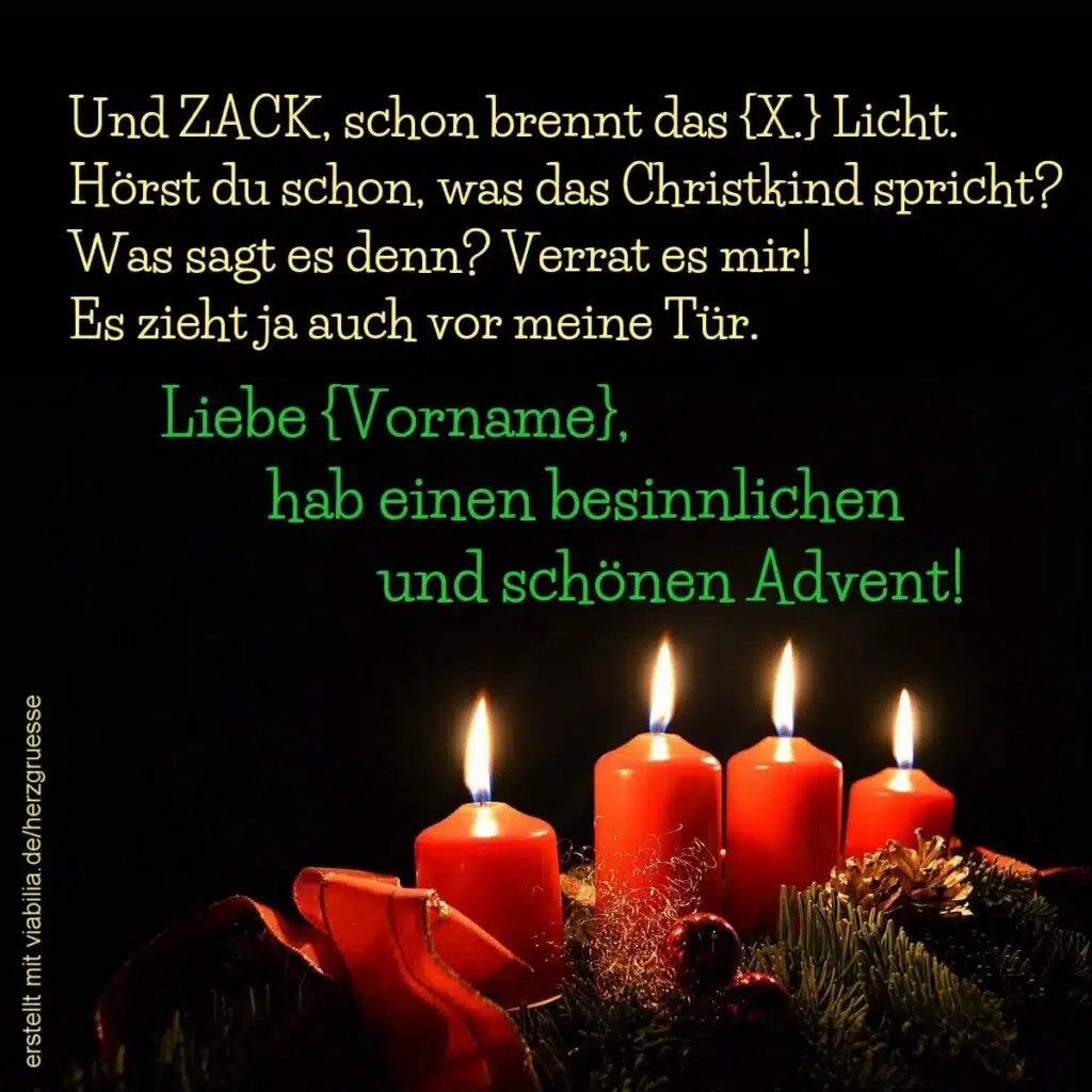 Adventsgrüße-Gedicht mit Christkind