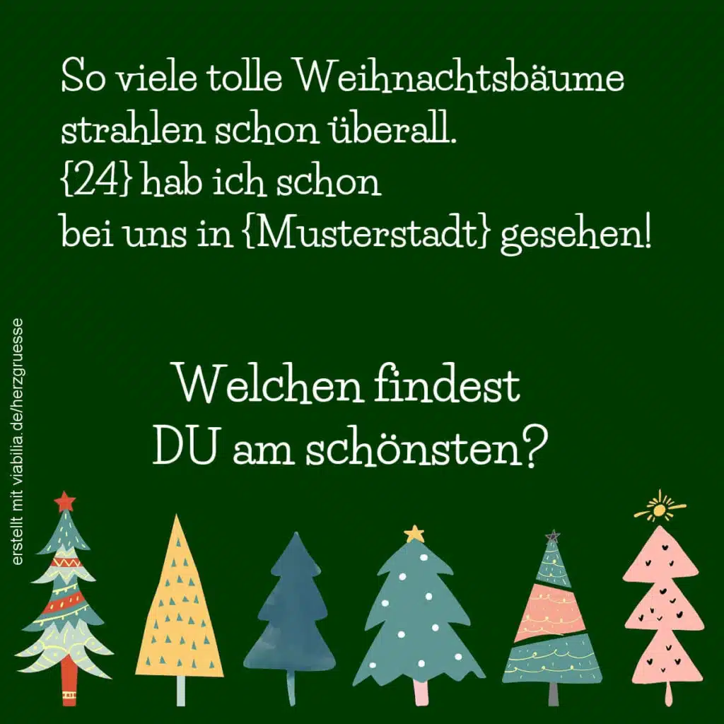 Kindgerechte Adventsgrüße mit Weihnachtsbäumen