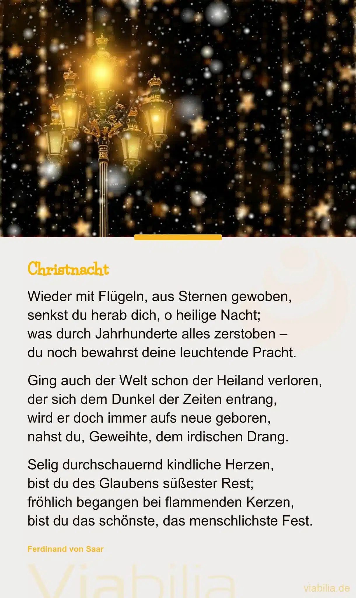 Altes Weihnachtsgedicht: Christnacht