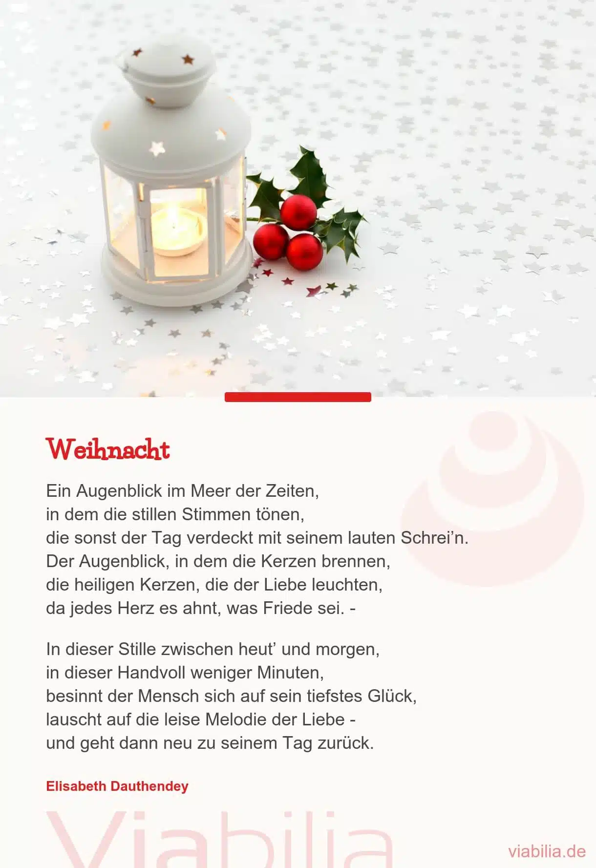 Besinnliches Adventsgedicht zu Weihnachten