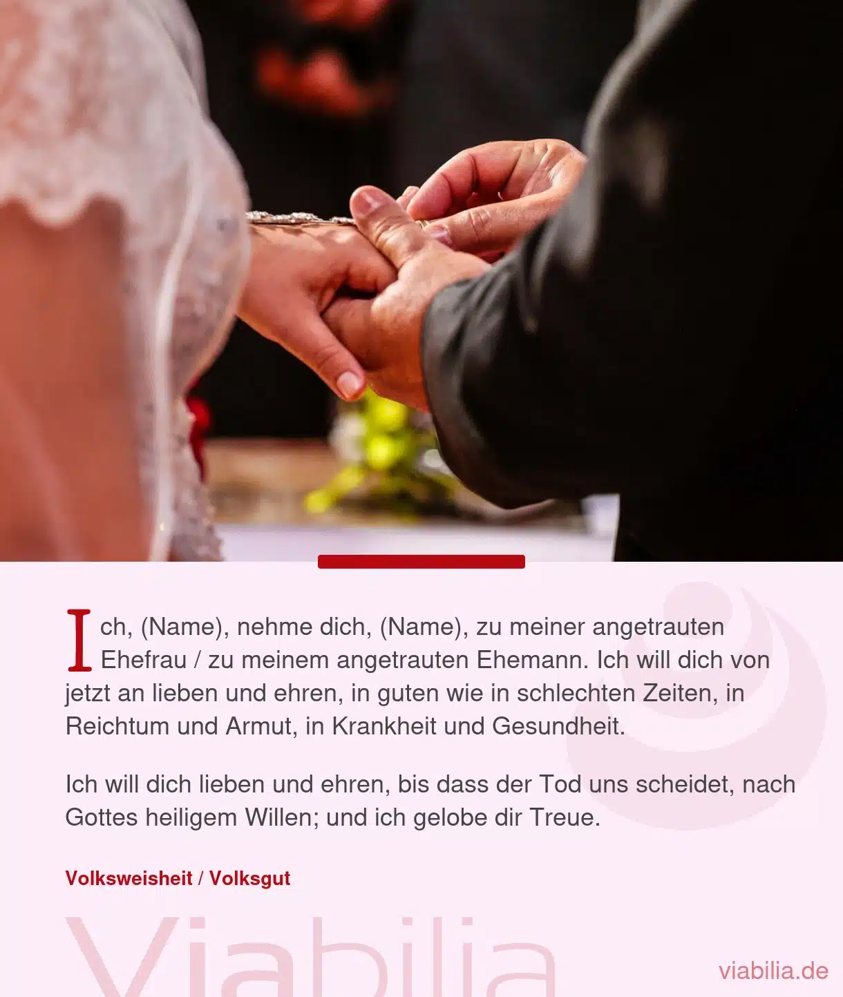 Text für Eheversprechen