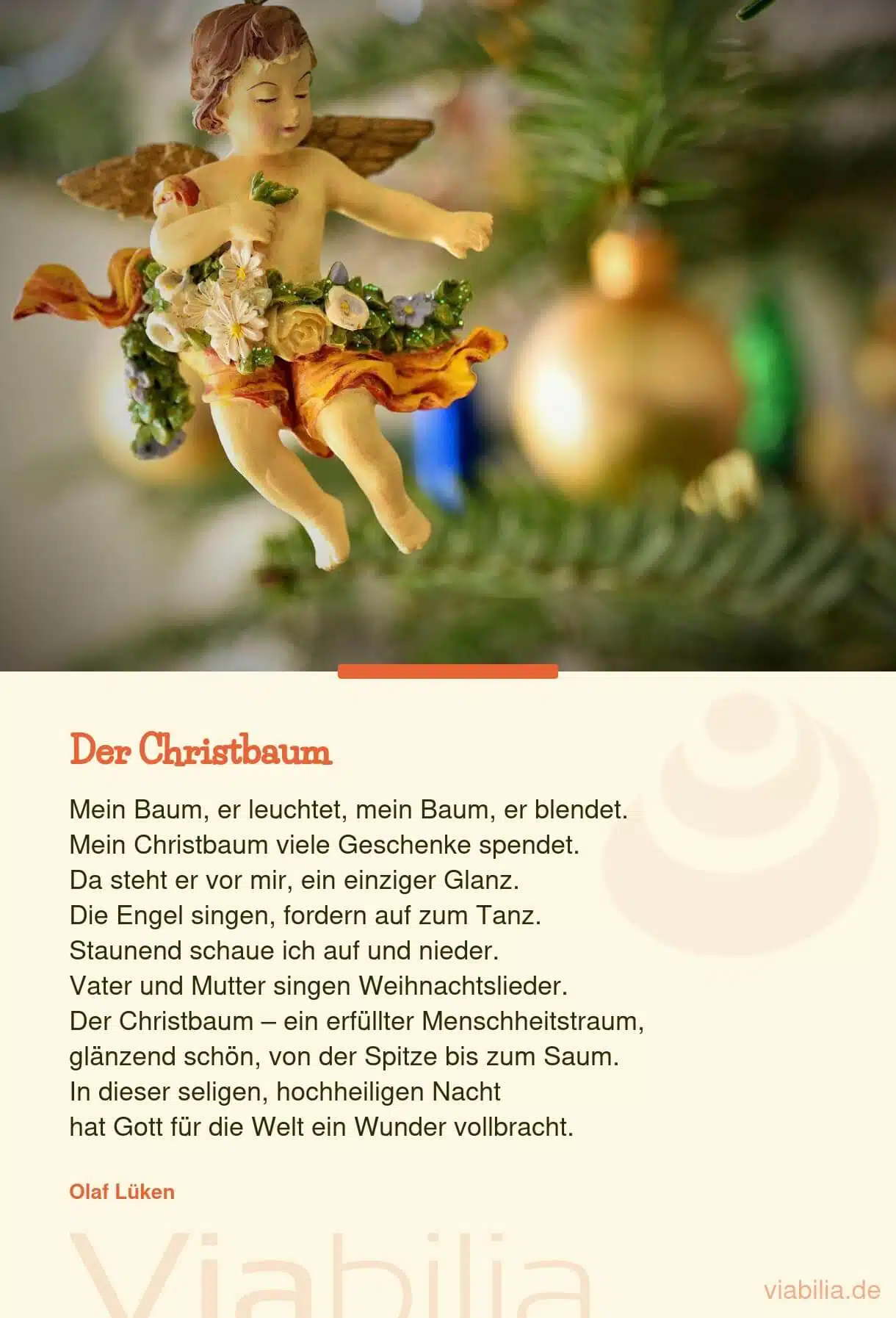 Engelsprüche, hier: Engel und der Christbaum