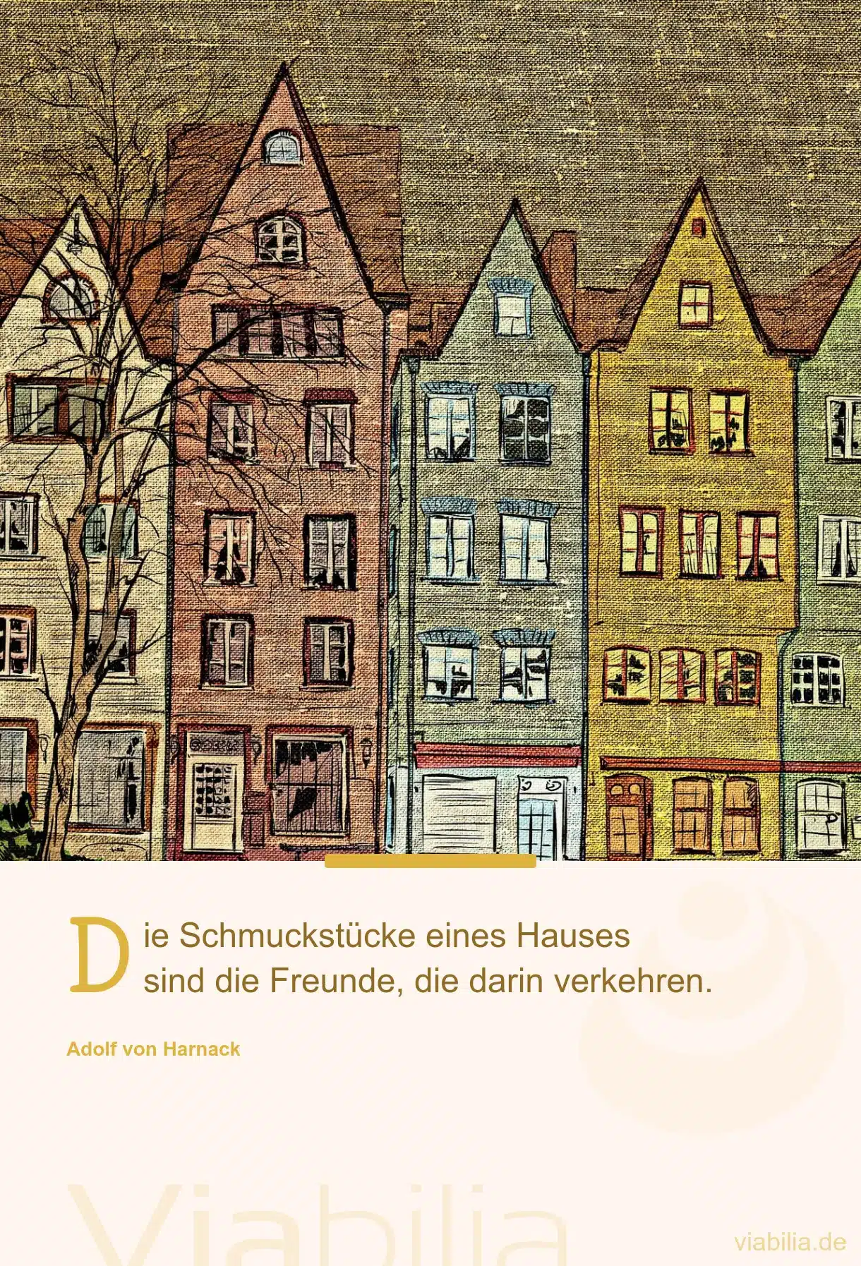 Kurzer Freundschaftsspruch über Freunde als Schmuckstücke eines Hauses