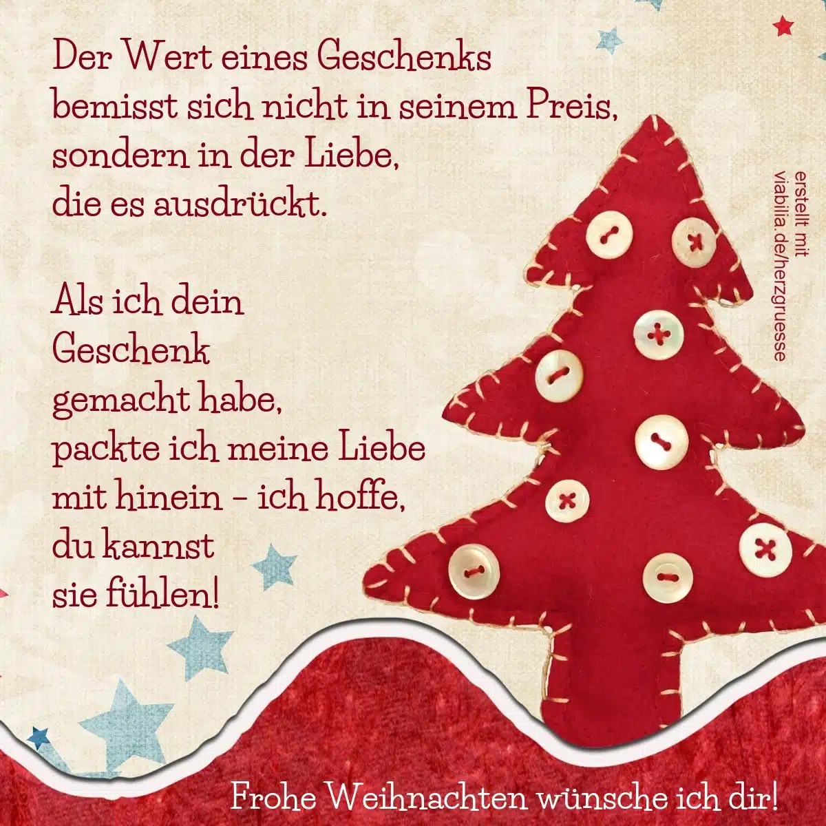 Frohe Weihnachten: ein Geschenk mit Liebe