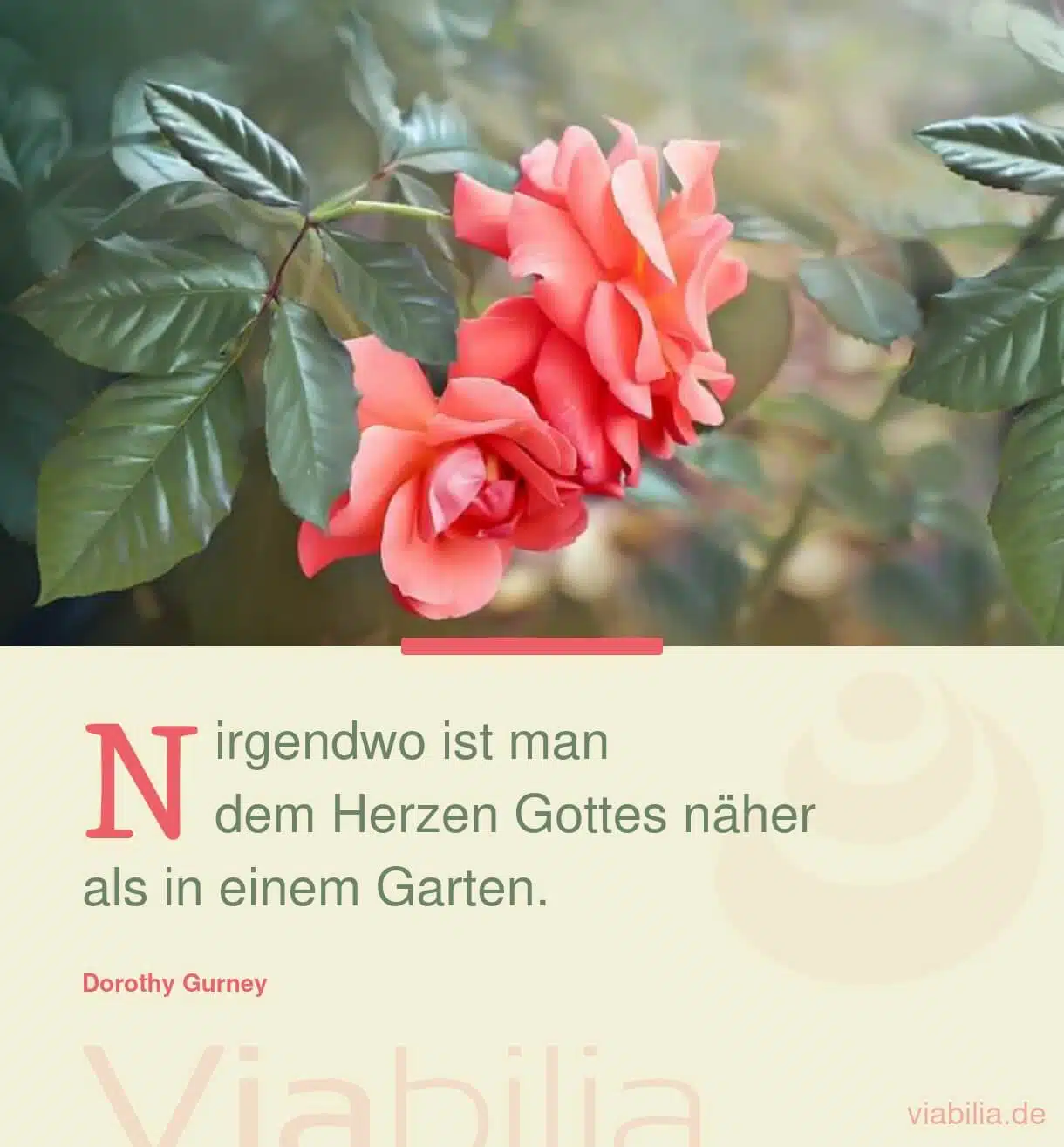 Spruch über den Garten und Gott nahe sein