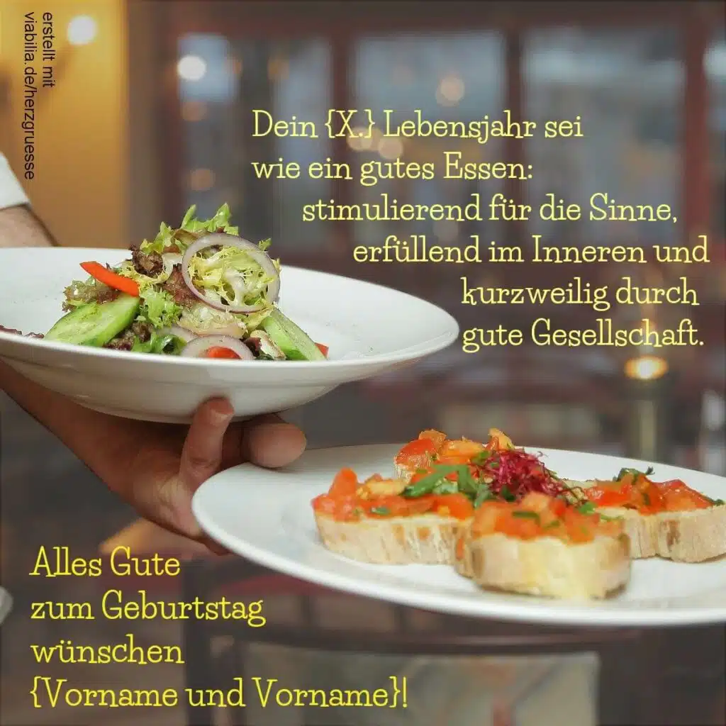 Geburtstagsgruß: im Restaurant essen gehen