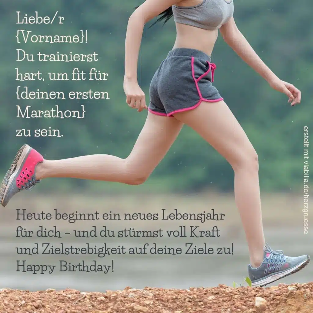 Geburtstagswünsche zum Hobby Laufen, auch Marathon