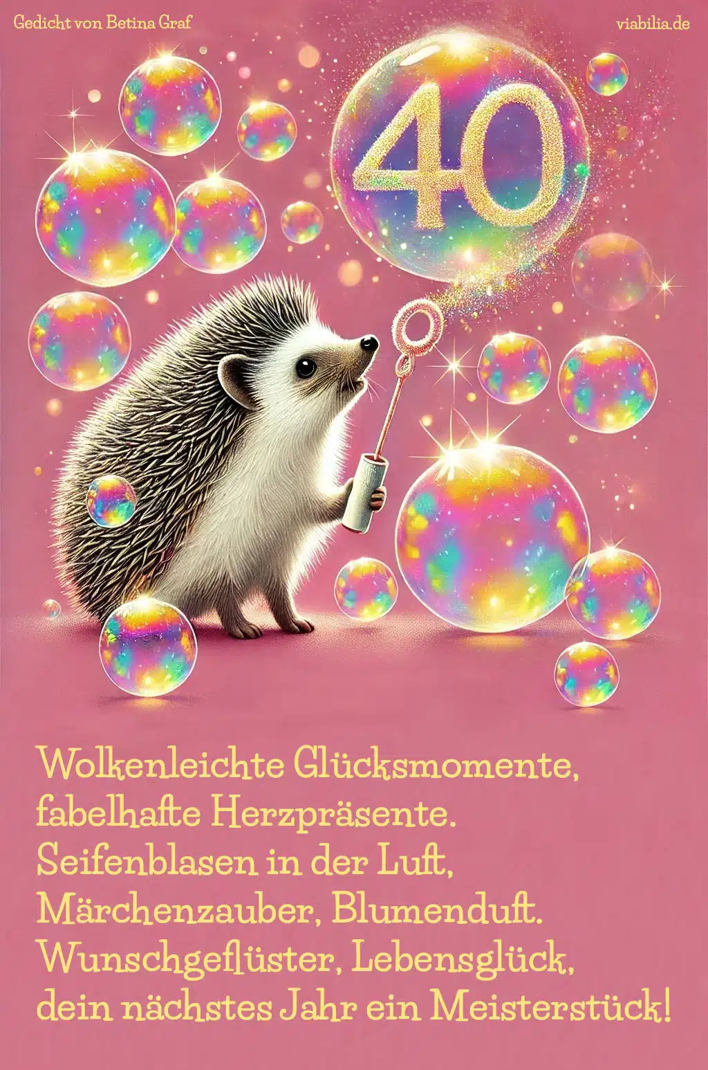 Glückwünsche zum 40. Geburtstag als Gedicht Wolkengleiche Glücksmomente