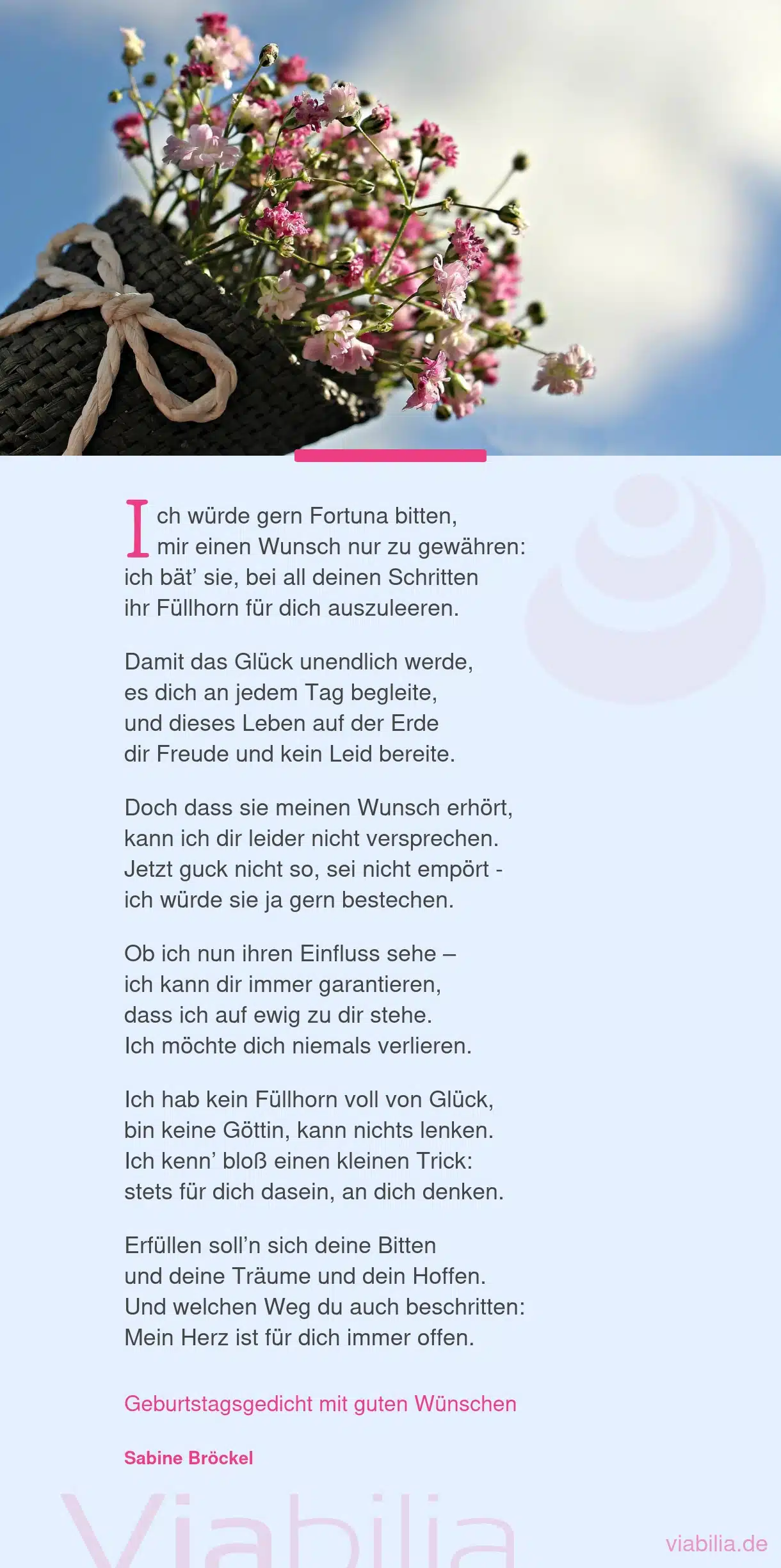 Geburtstagsgedicht mit guten Wünschen