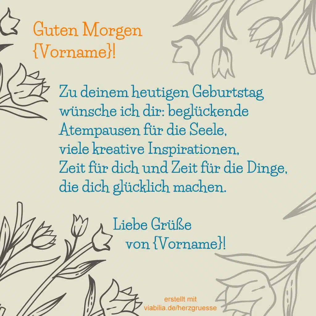 Geburtstagswünsche mit Blumen-Motiv