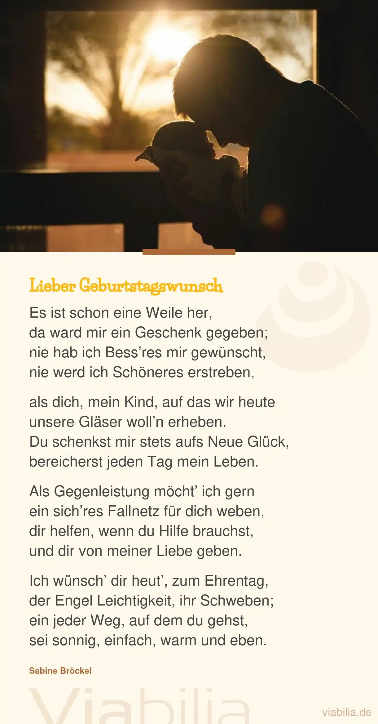 Lieber Geburtstagswunsch an sein Kind als Gedicht