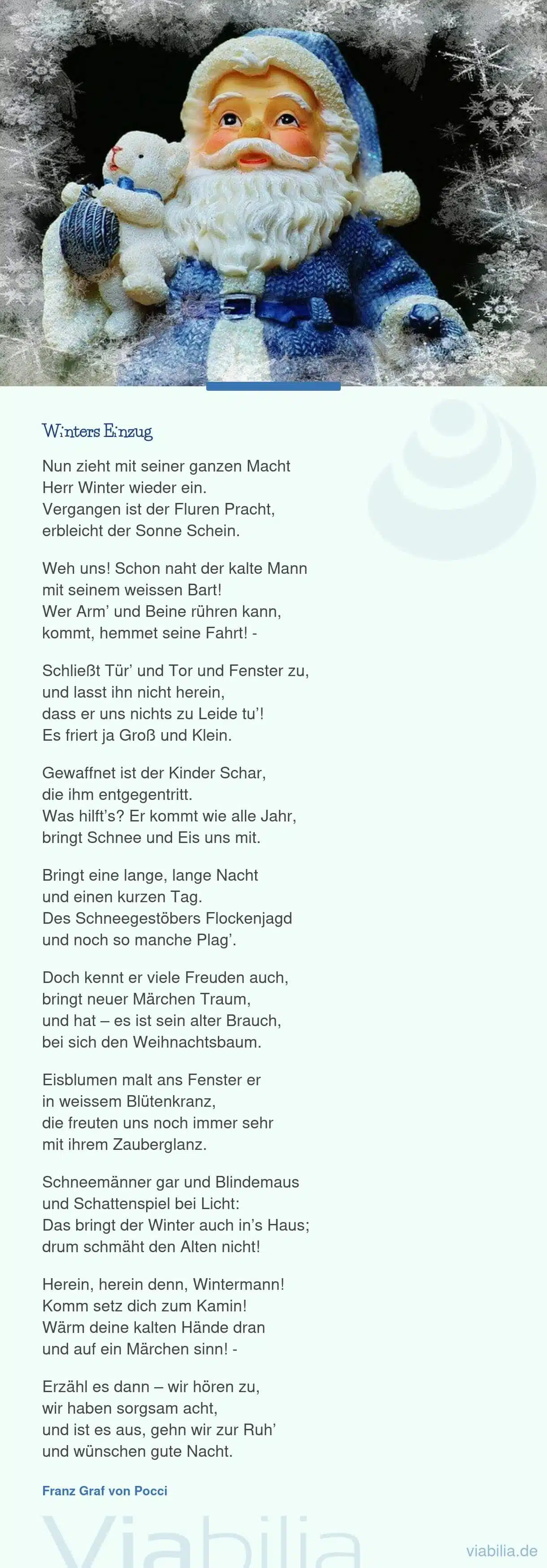 Gedicht über den Winter für Kinder