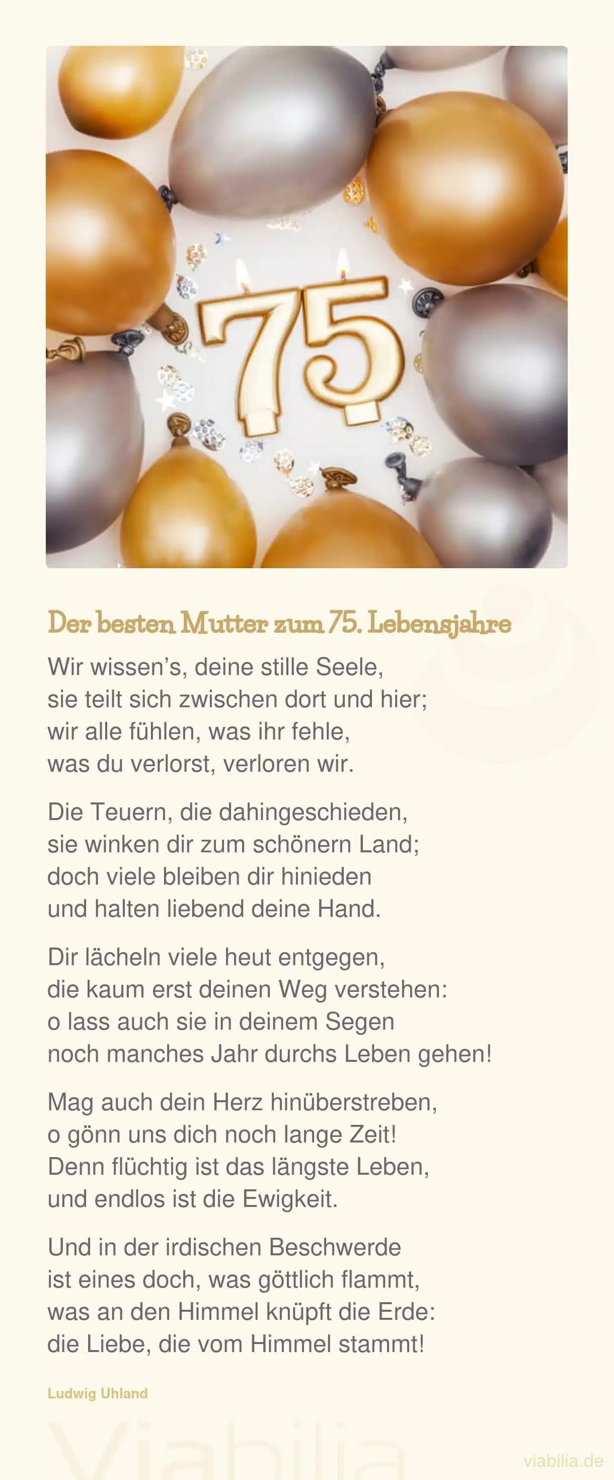 Geburtstagsgedicht zum 75. Geburtstag