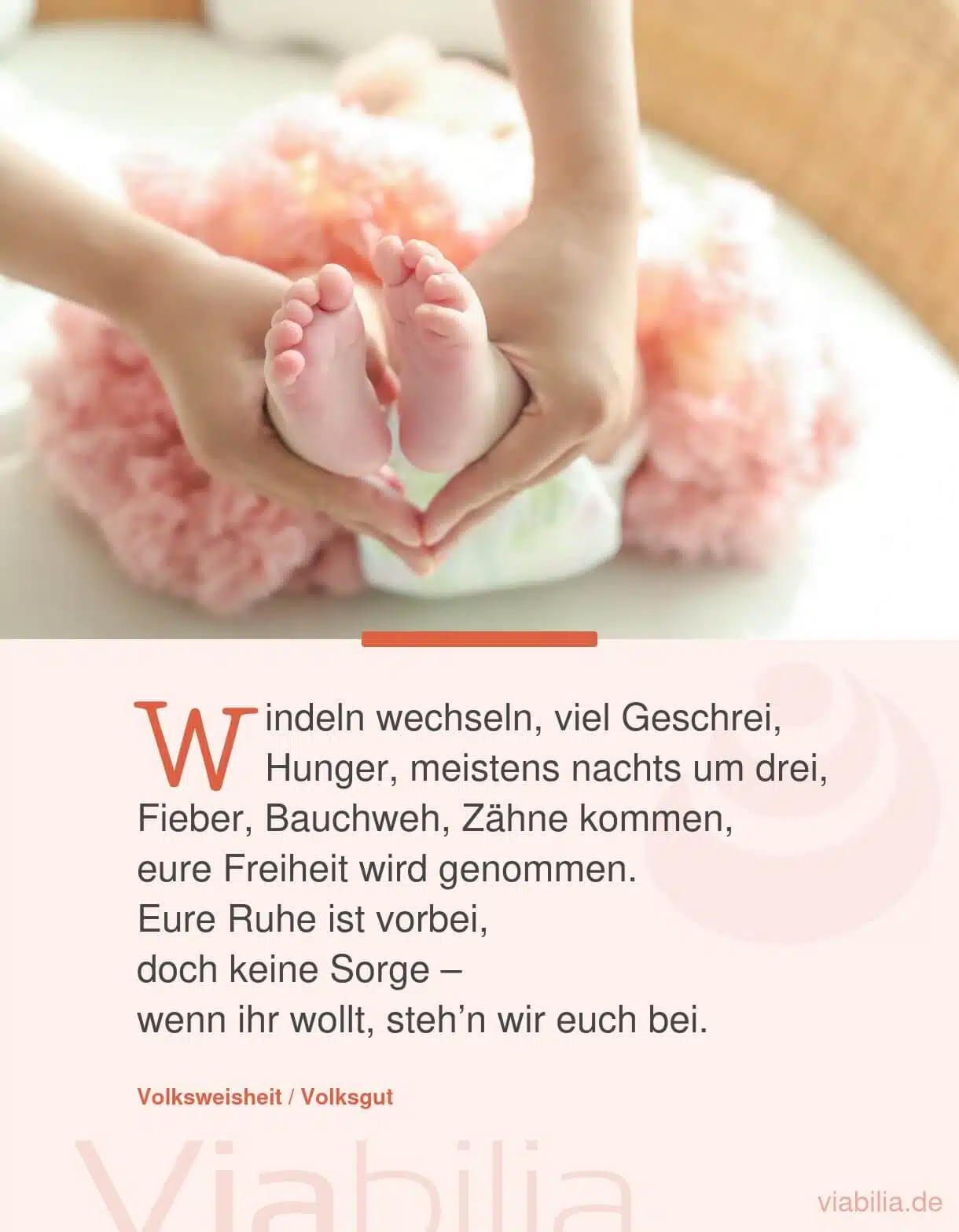 Gedicht: Gutes tun und Unterstützung anbieten bei Baby