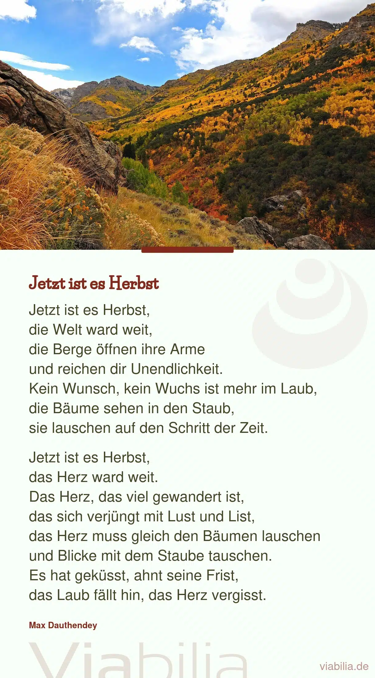 Gedicht: Jetzt ist es Herbst