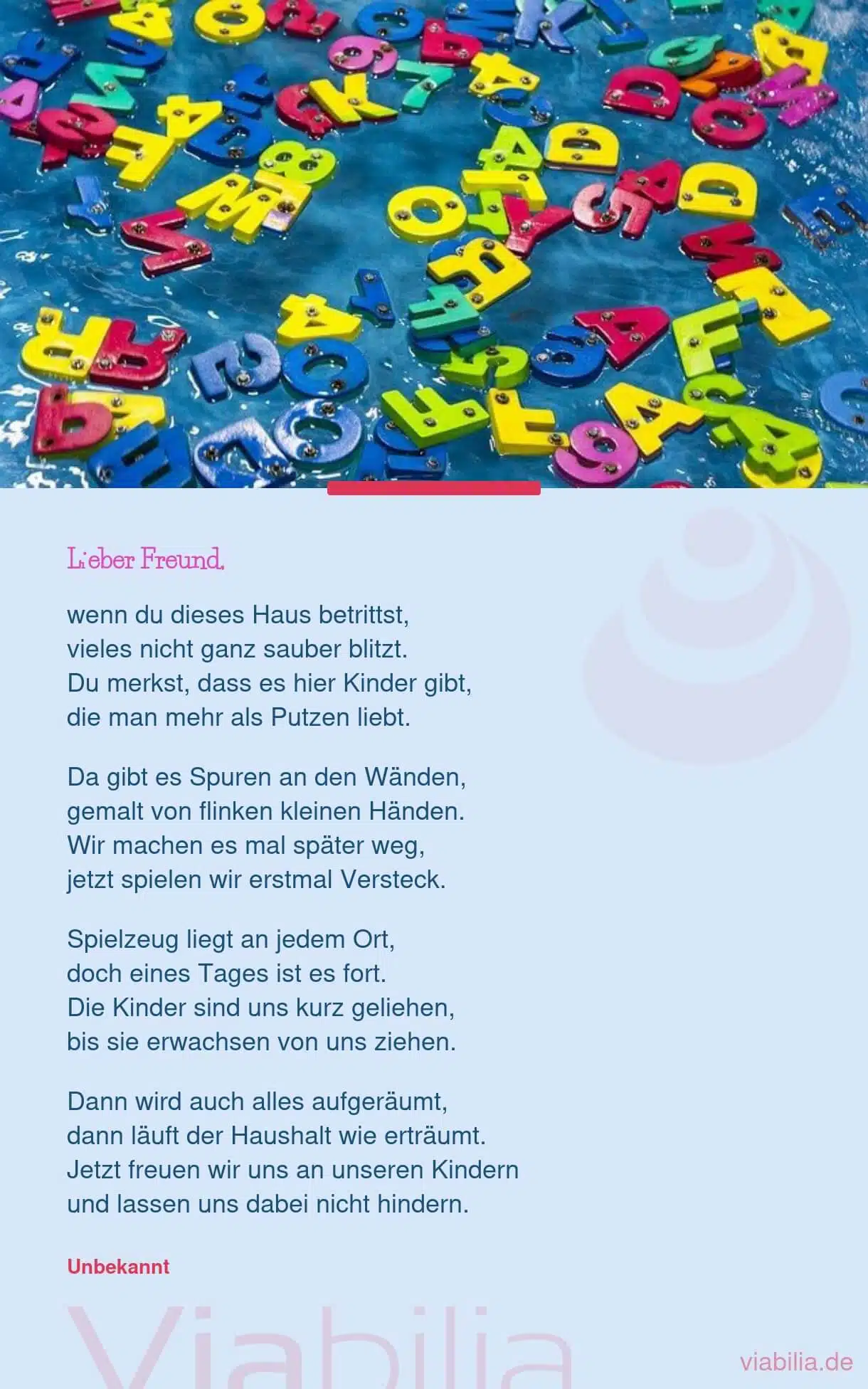 Gedicht über Chaos, wenn man Kinder hat