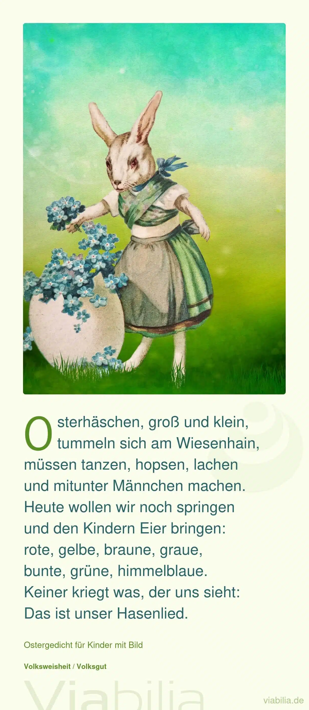 Osterhasen-Gedicht für kleine Kinder