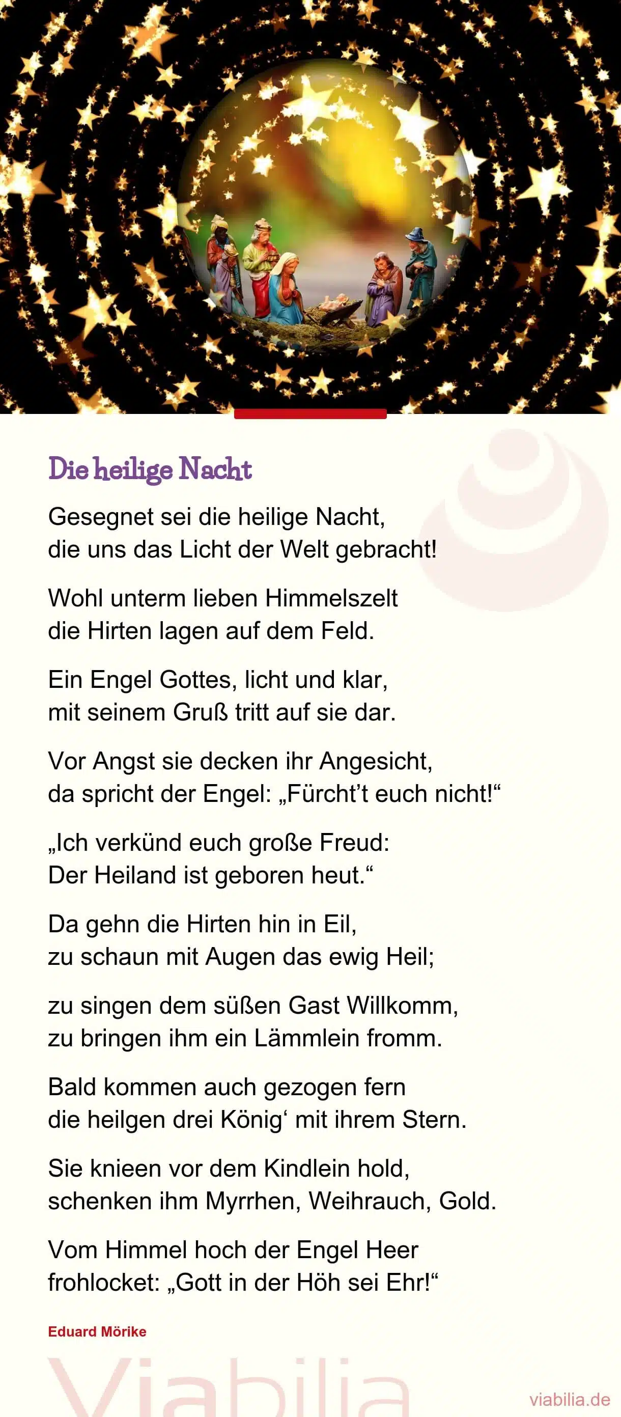 Gedicht über die heilige Nacht