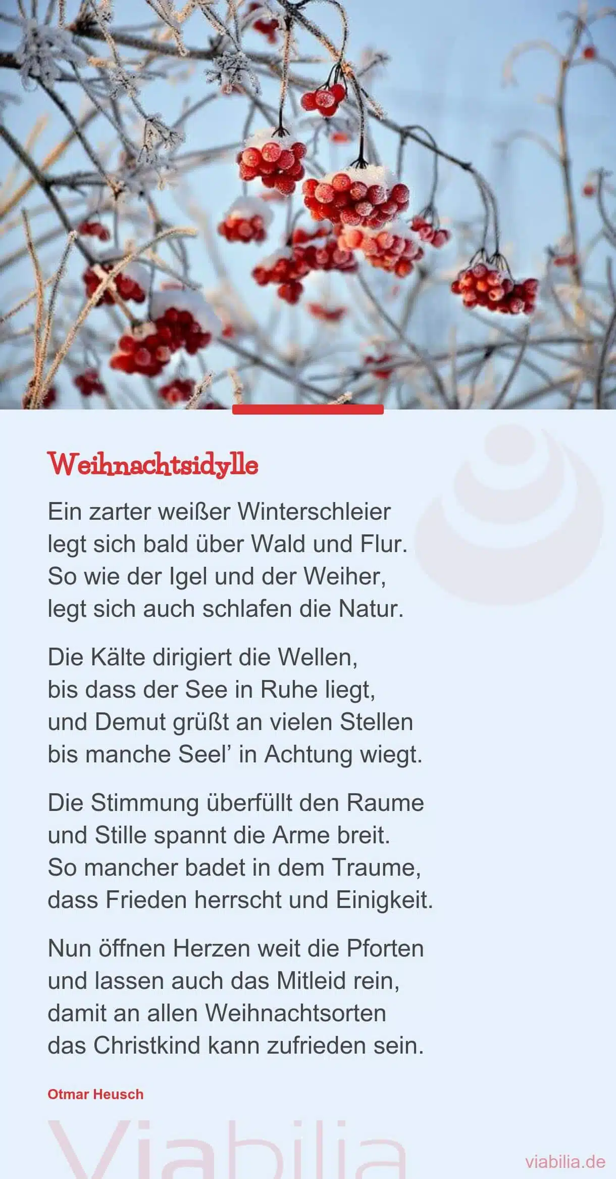 Weihnachtsgedicht: Weihnachtsidylle