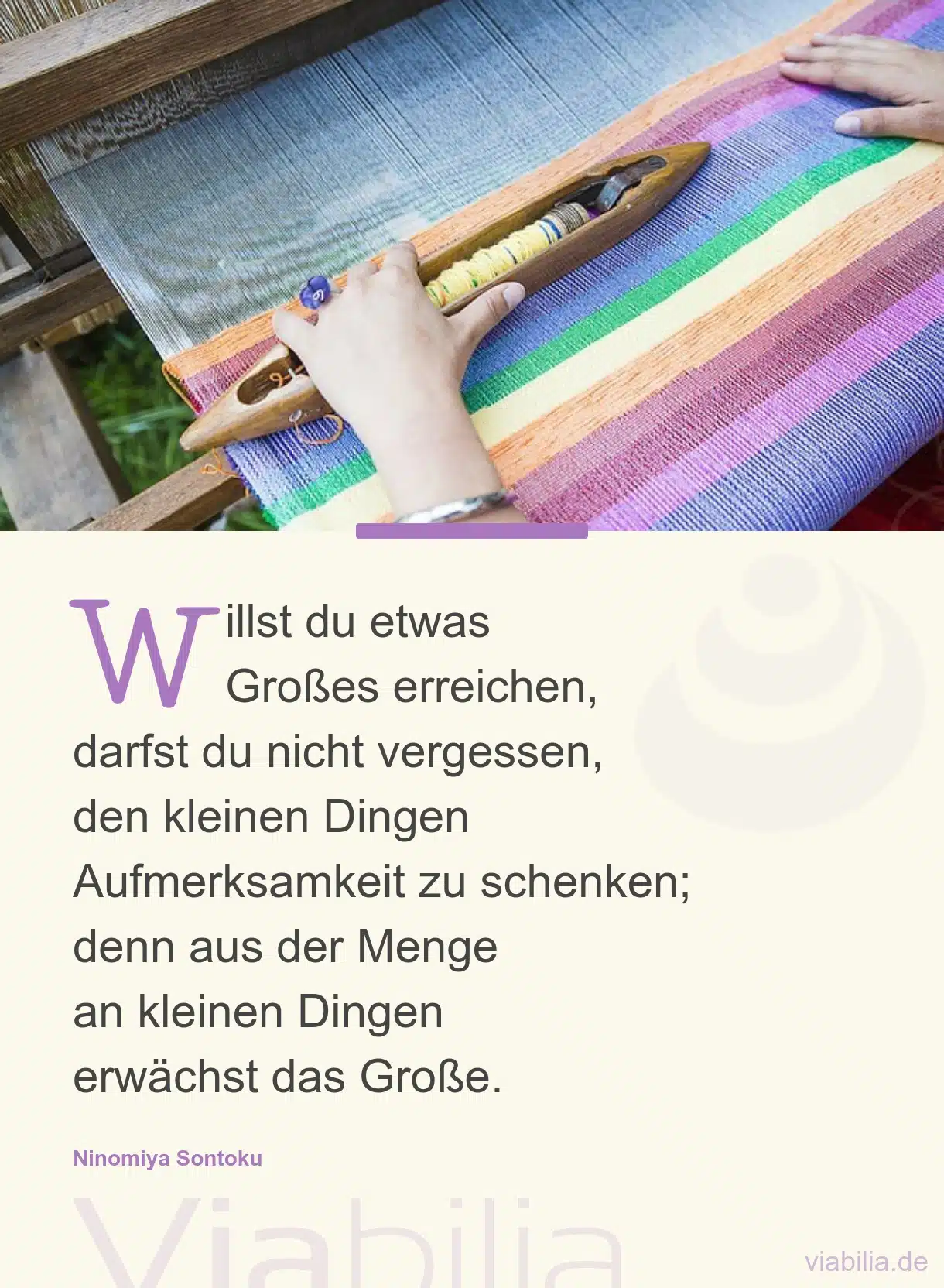 Großes vollbringen, indem man sich kleinen Dingen zuwendet