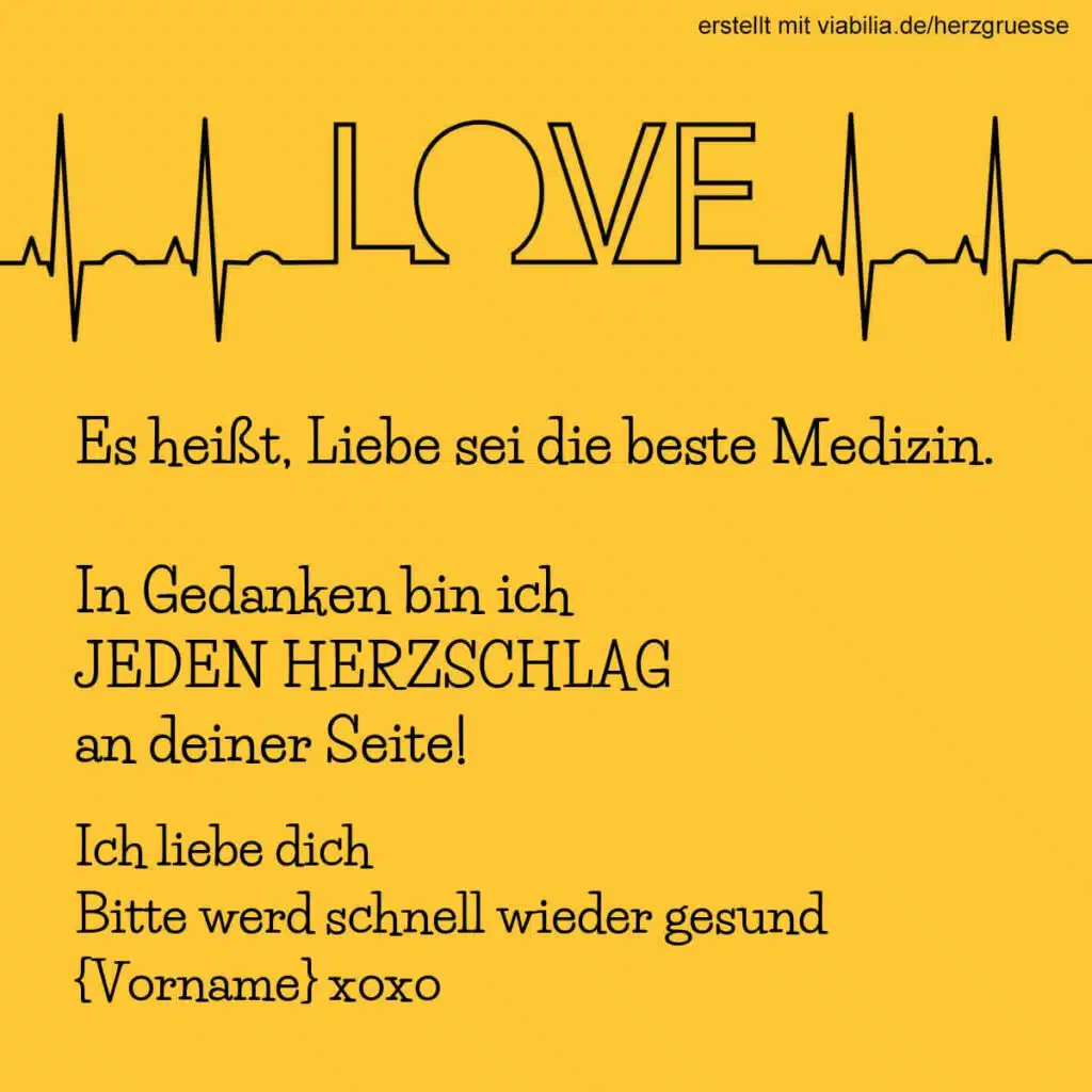 Gute Besserung für den Schatz mit Love EKG