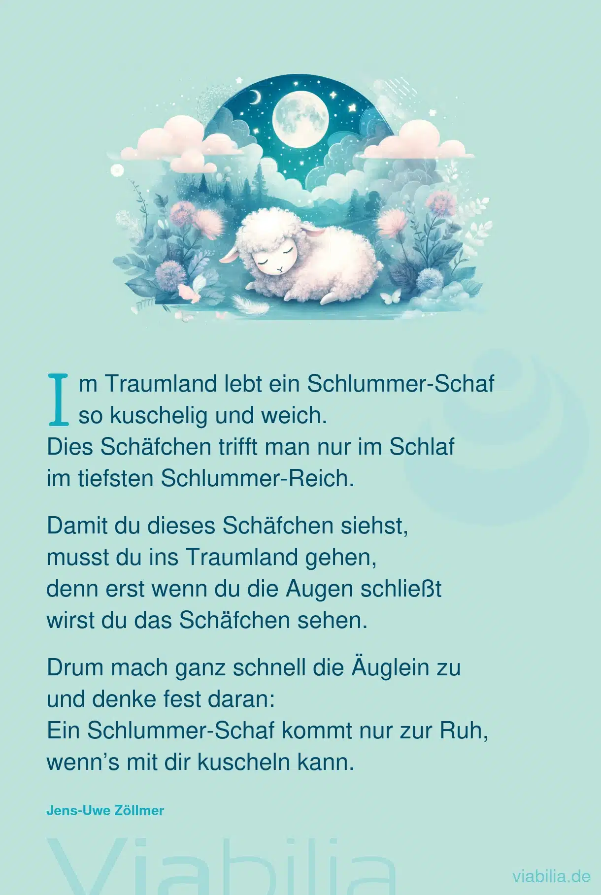 Gute Nacht-Gedicht: Im Traumland lebt ein Schlummer-Schaf