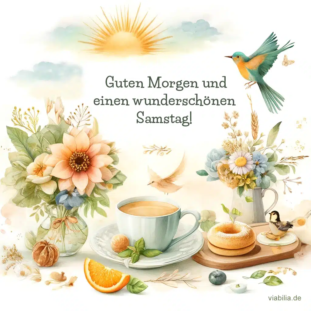 Guten Morgen Grüße für einen wunderschönen Samstag