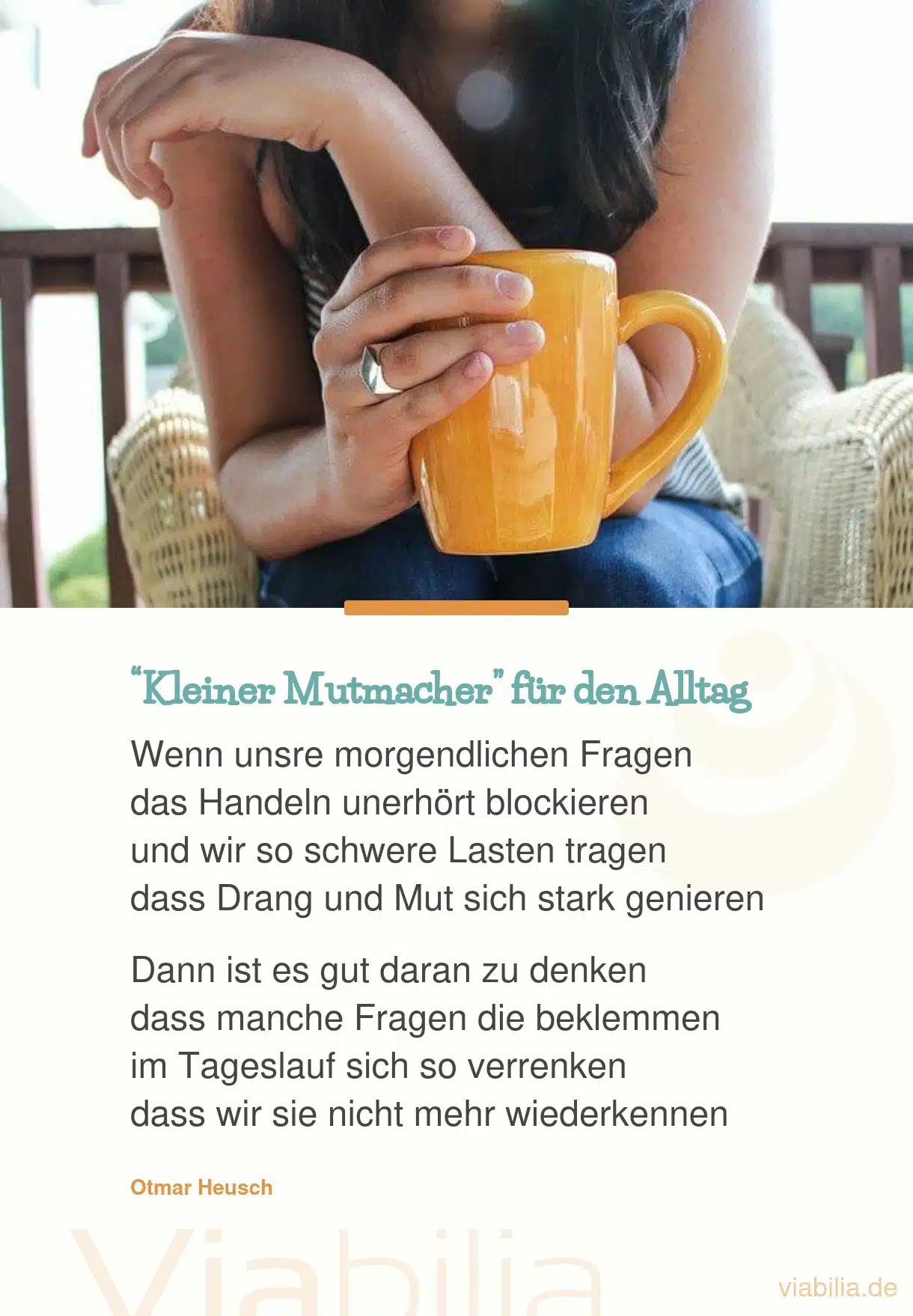 Gedicht zum guten Morgen auf Bild: kleiner Mutmacher für den Alltag