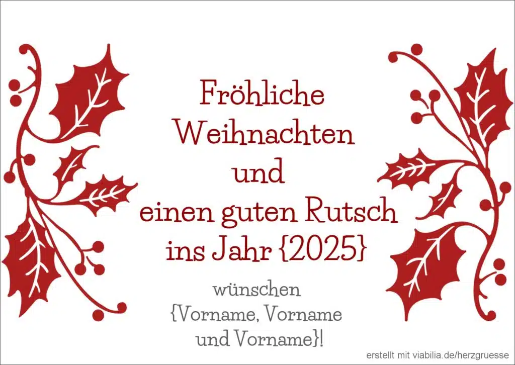 Fröhliche Weihnachten und einen guten Rutsch (Weihnachtskarte)