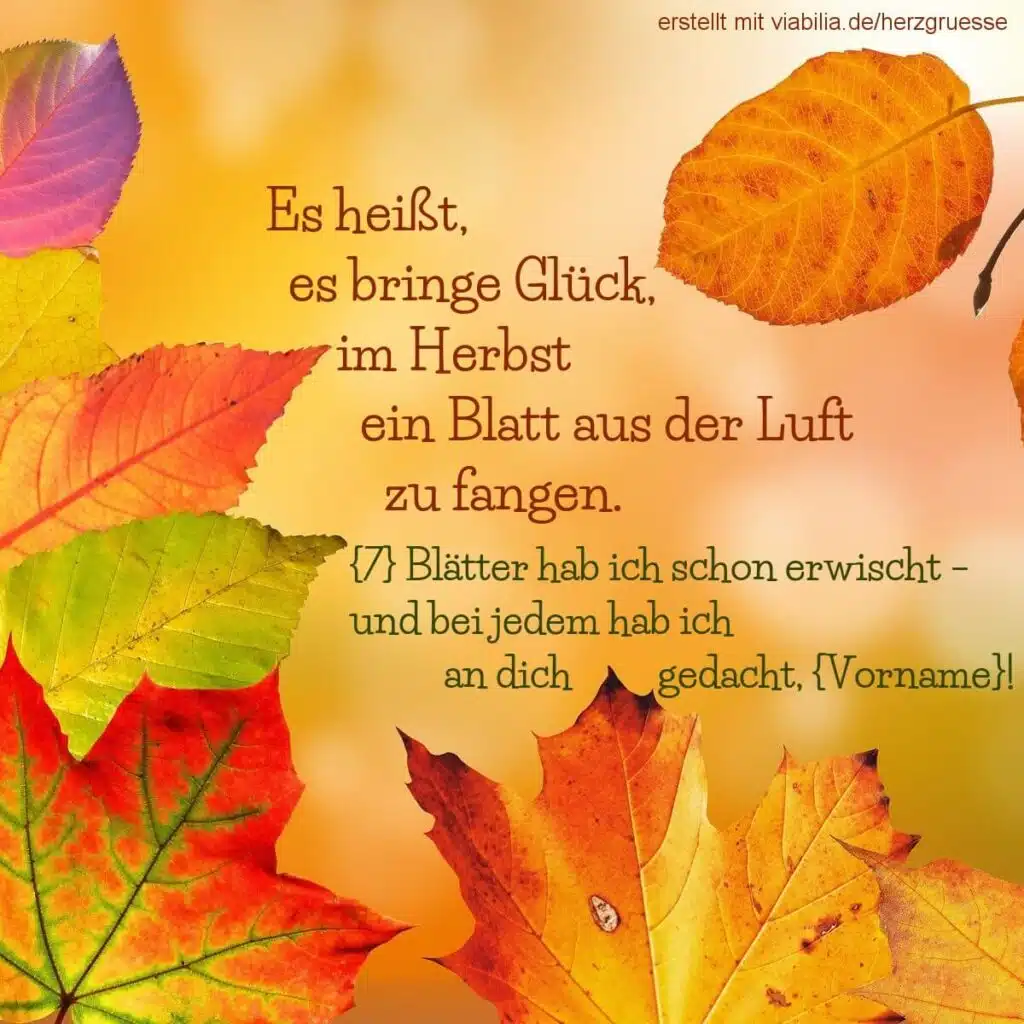 Spruch zum Herbst mit guten Wünschen