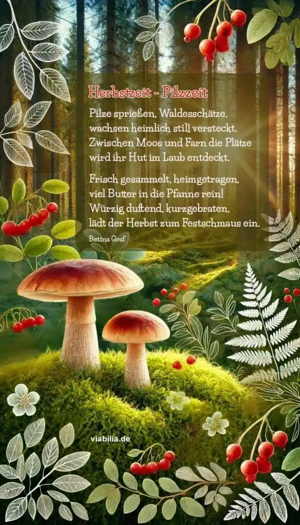 Herbstgedicht: Herbstzeit - Pilzzeit