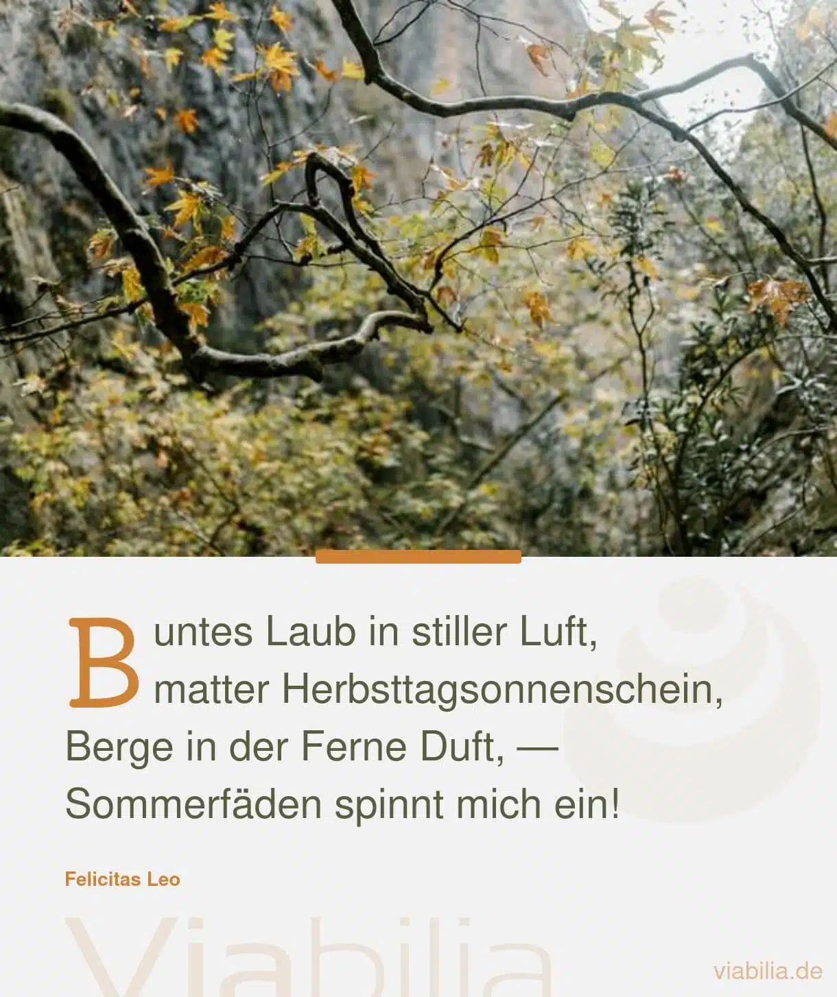 Herbstgedicht mit schönem Bild