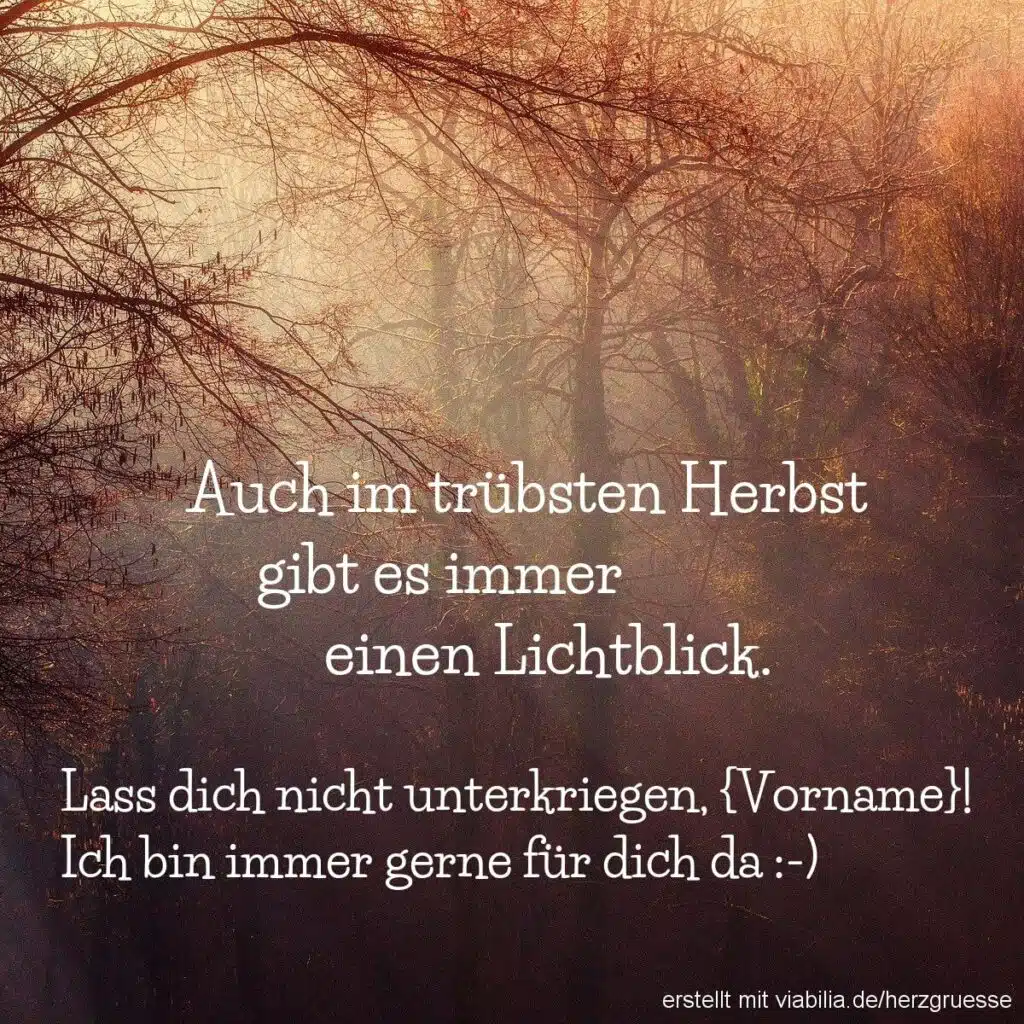 Herbstspruch bei einem trüben Herbst