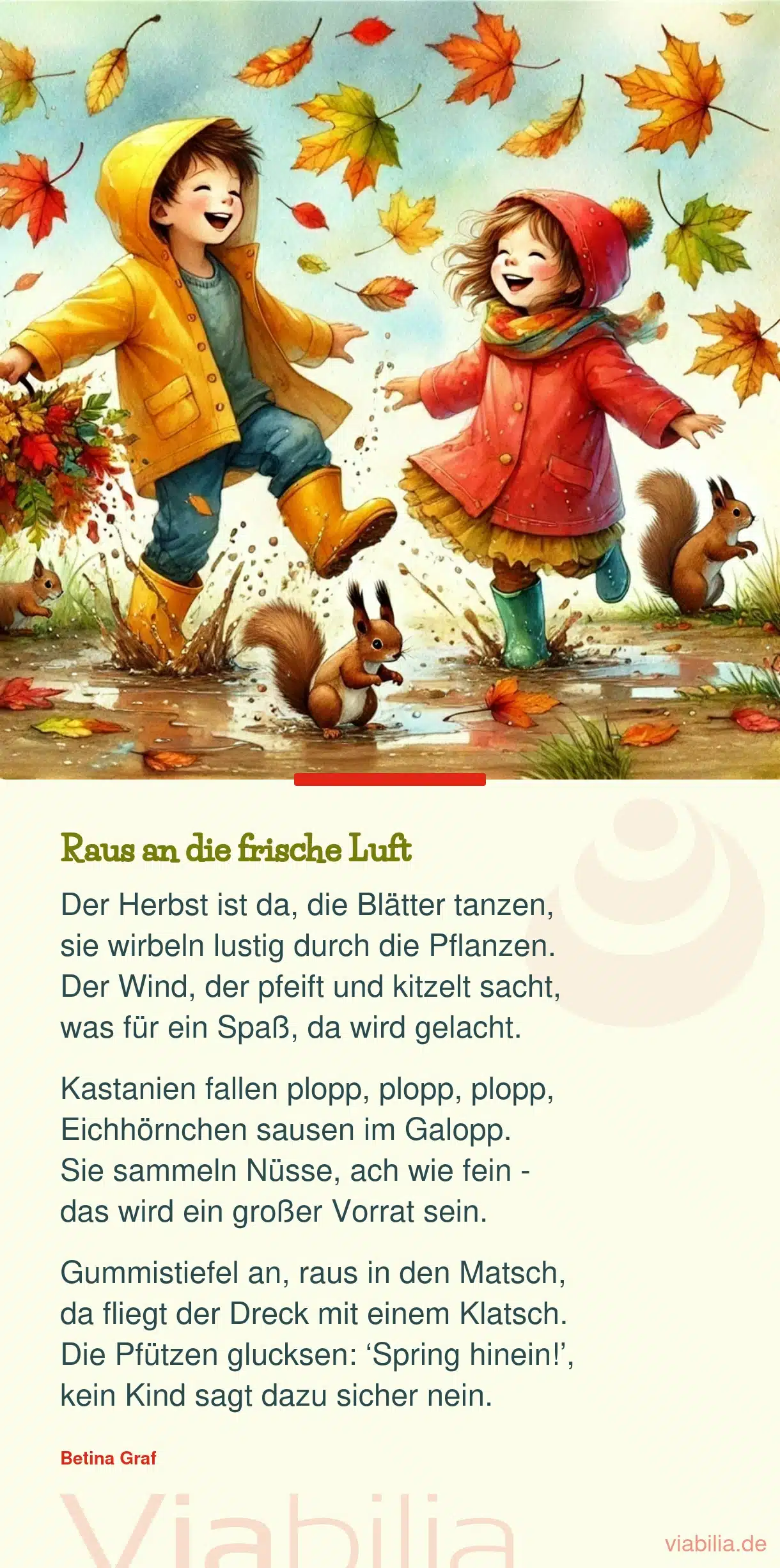 Herbstsprüche, hier lustiges Herbstgedicht für Kinder