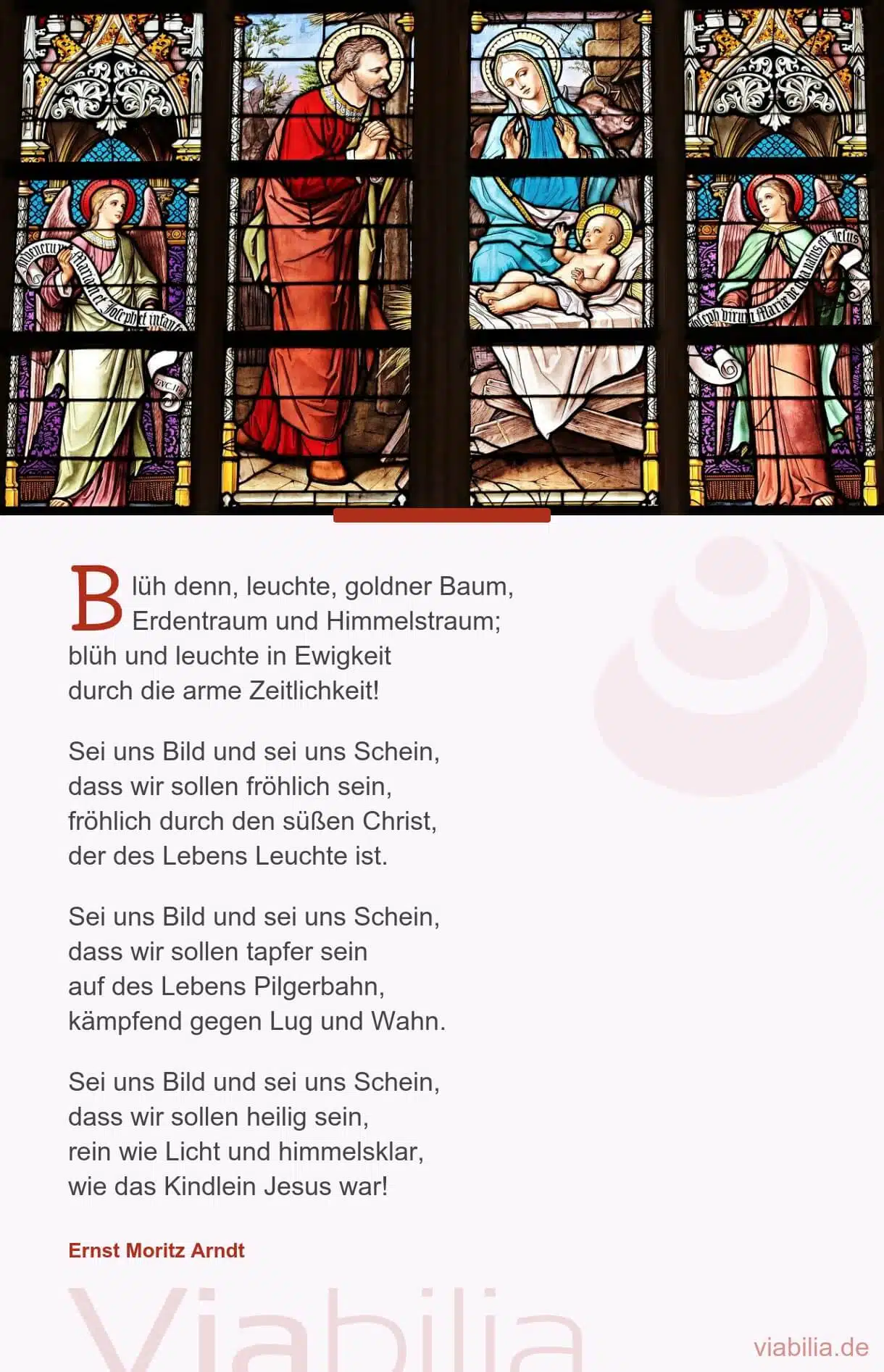 Klassisches, altes Weihnachtsgedicht: blüh, Baum