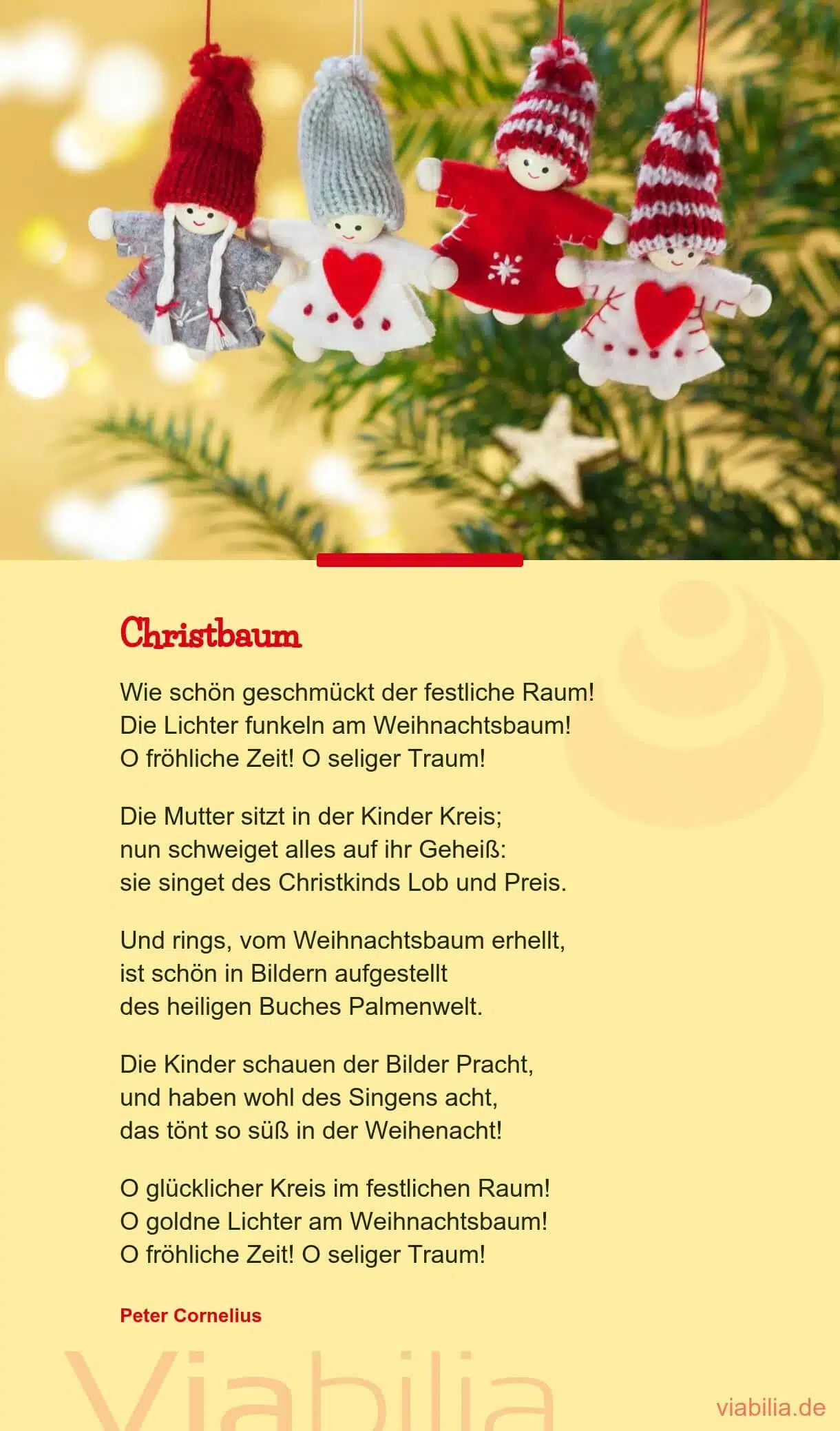 Klassisches Gedicht über den Christbaum