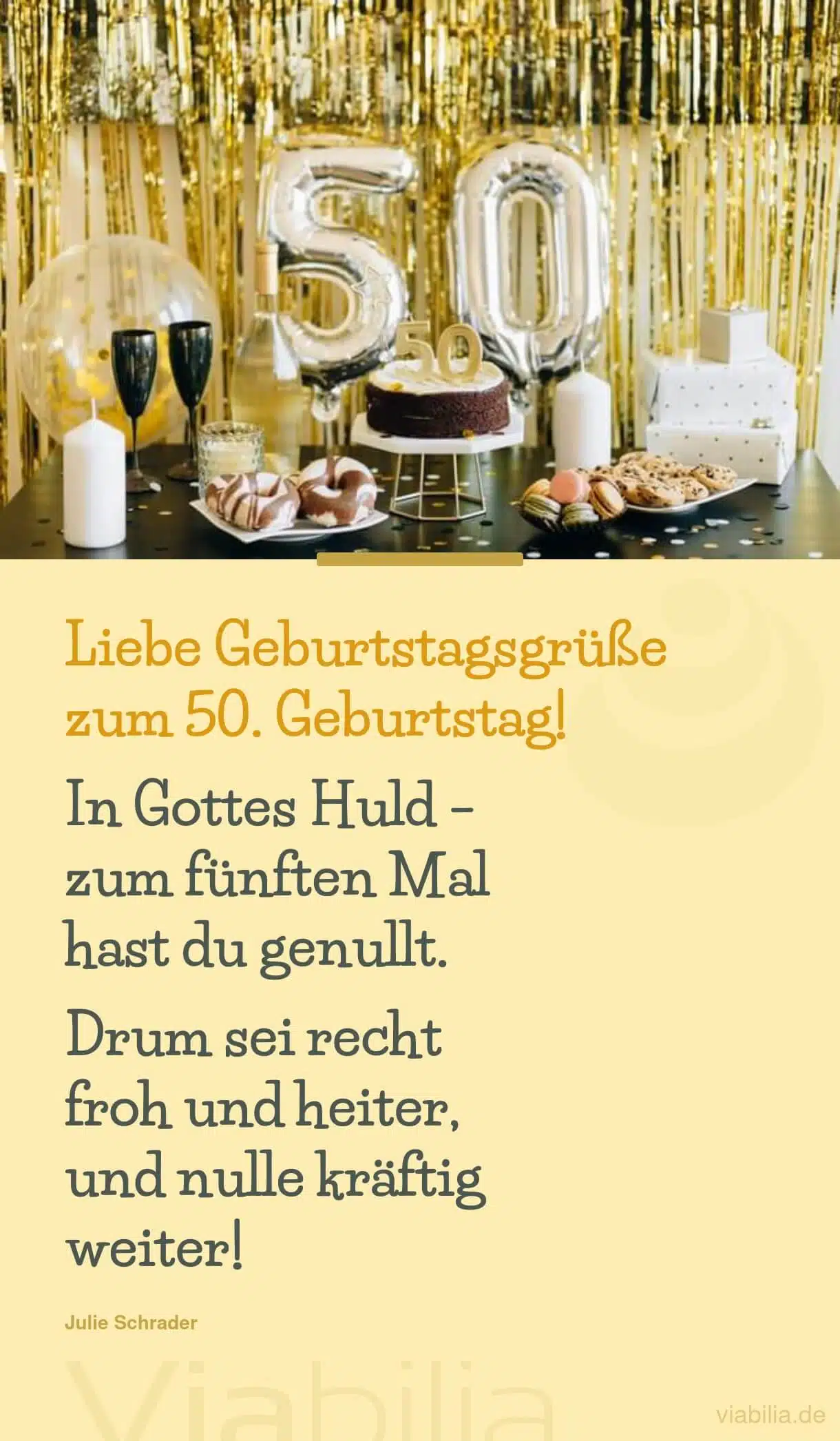 Kurzes Geburtstagsgedicht zum 50. Geburtstag