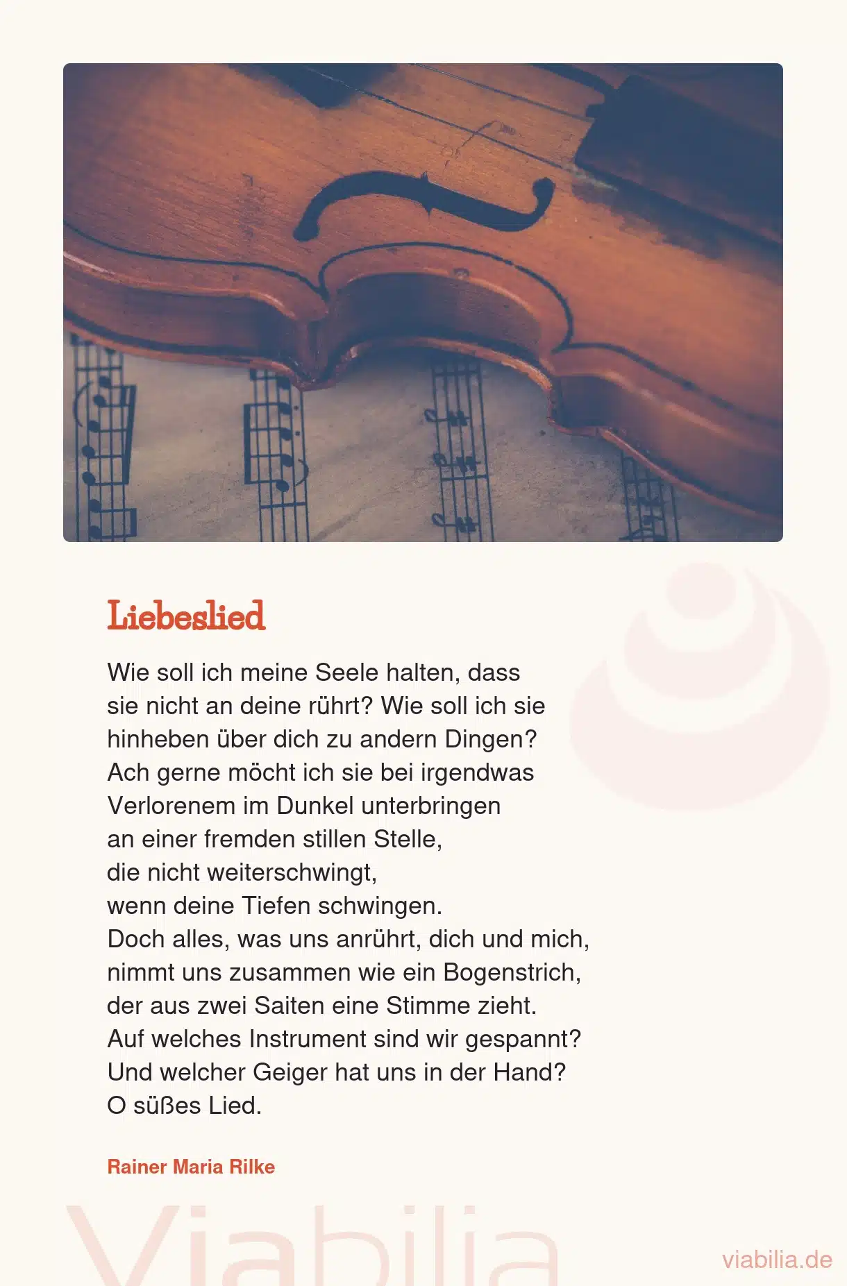 Liebesgedicht von Rainer Maria Rilke: Liebeslied