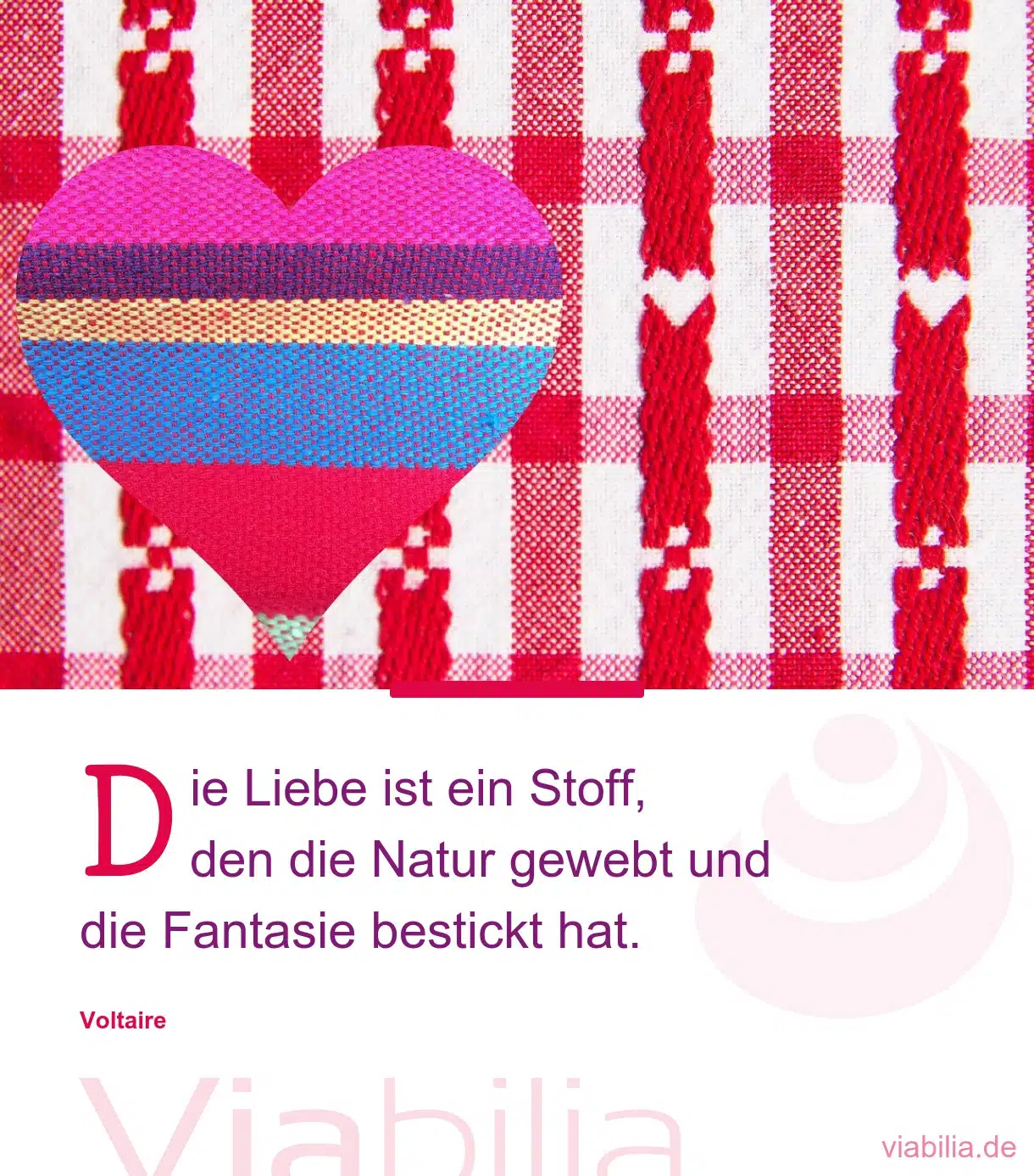 Liebe ist-Spruch über den Stoff, aus dem die Liebe ist