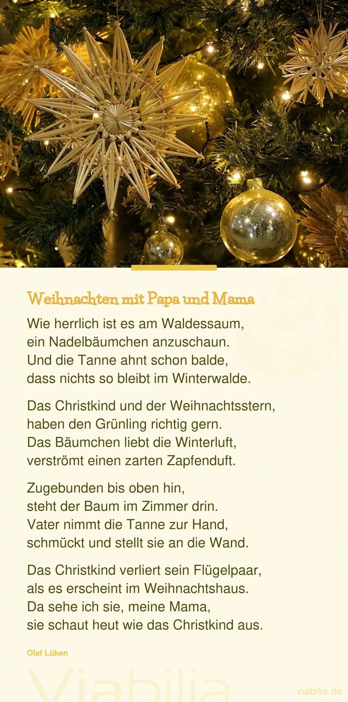 Lustiges Adventsgedicht: Weihnachten mit Papa und Mama