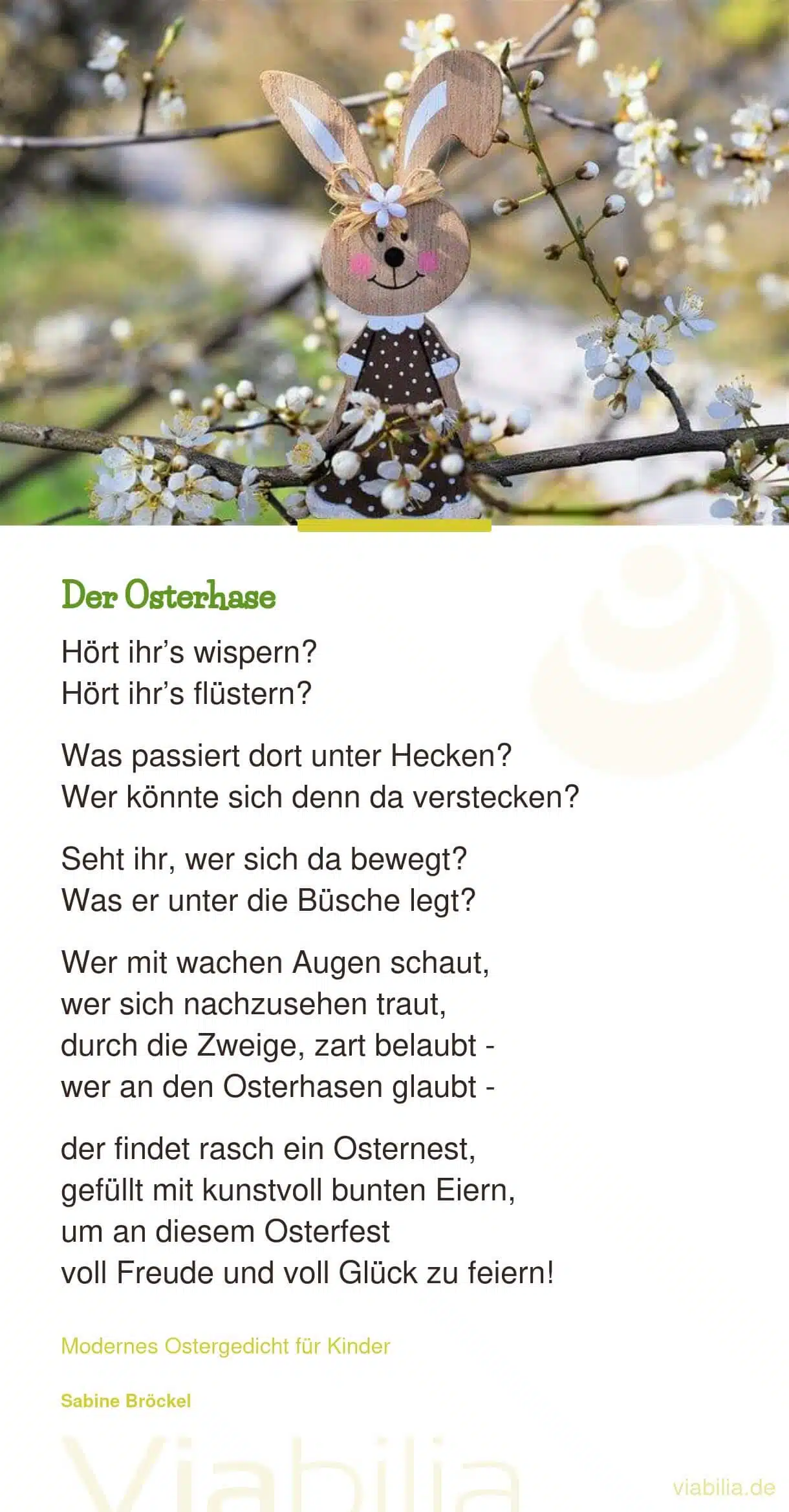 Modernes Ostergedicht für Kinder: der Osterhase