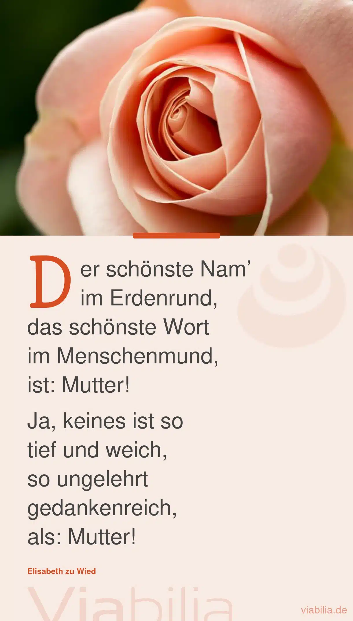 Muttertagsgedicht zum Lob an die Mutter