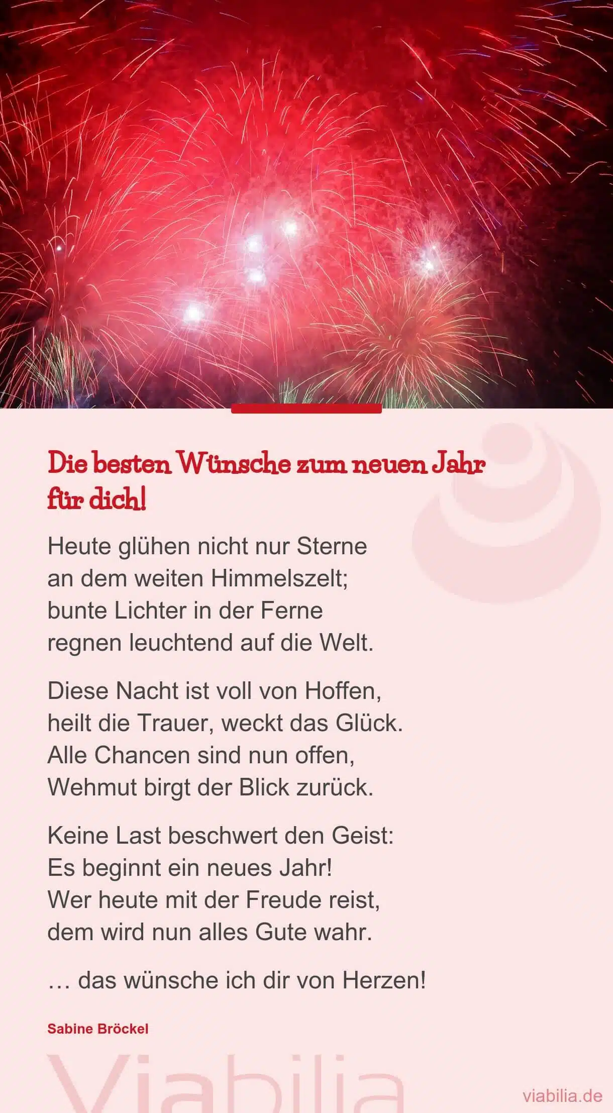 Die besten Wünsche zum neuen Jahr