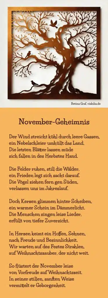 Gedicht über den November für Herbstsprüche