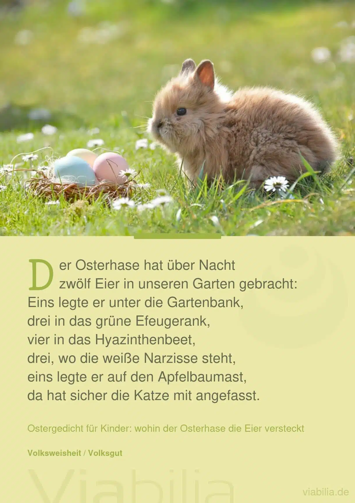 Ostergedichte, hier für Kinder über Ostereier